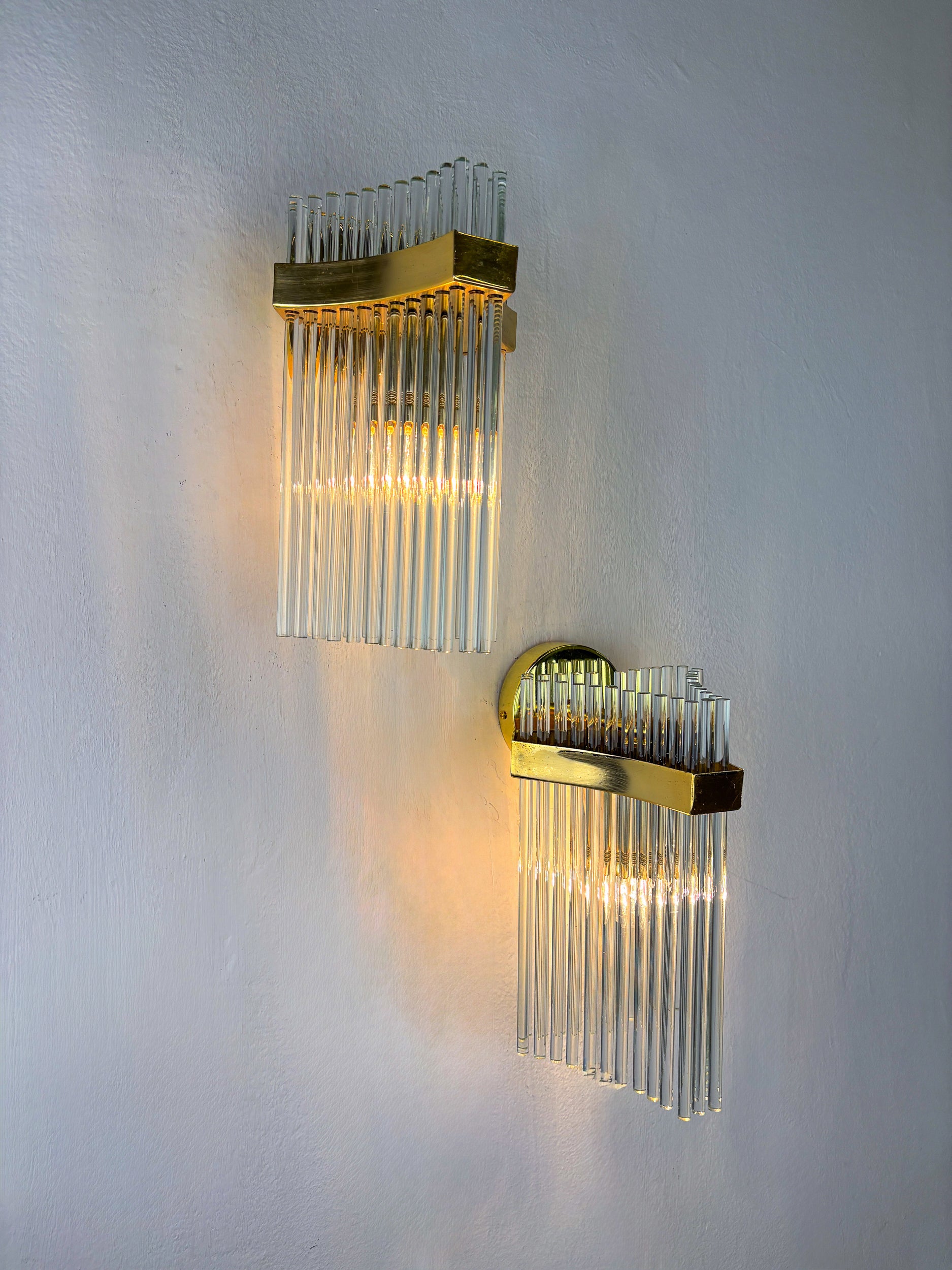 Pair of Gaetano Sciolari wall lights for Lightolier, Italy, Circa 1970