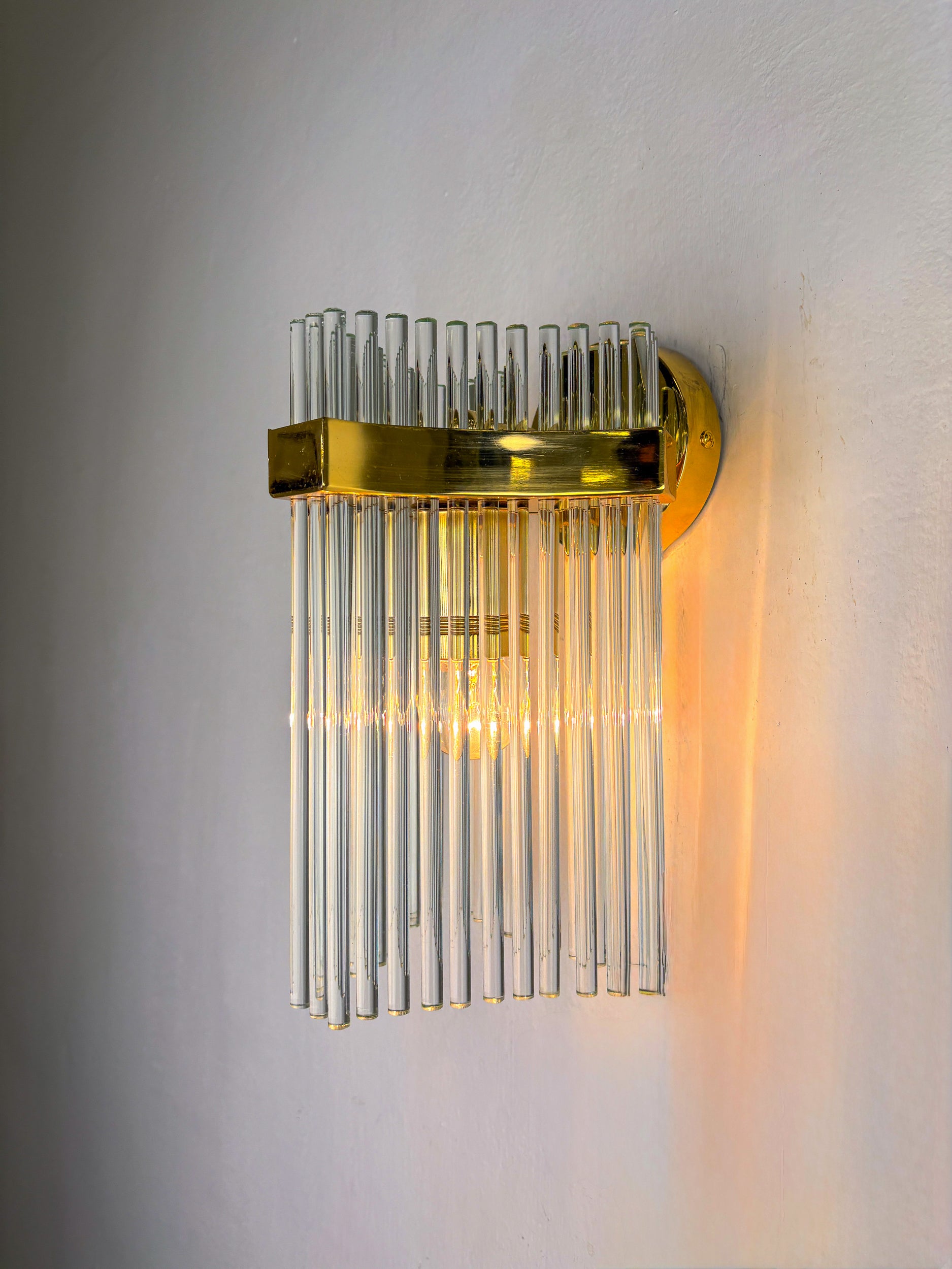Pair of Gaetano Sciolari wall lights for Lightolier, Italy, Circa 1970
