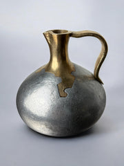 Brutalist pitcher by David Marshall, bronze & aluminium, 1970, Spain