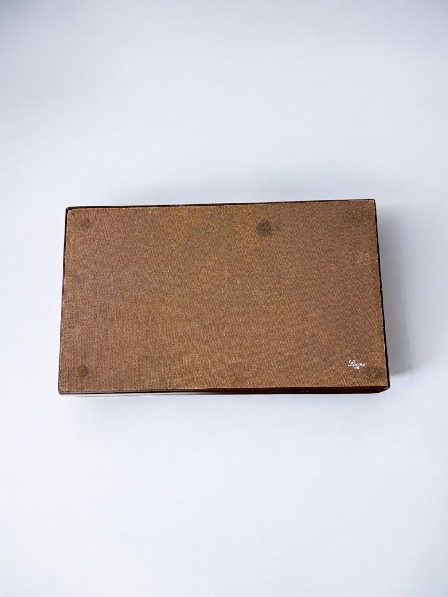 Loewe leather and wood box with metal buckle, Spain, 1970s