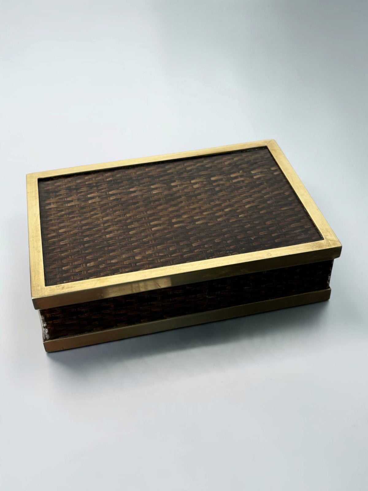 Lucite & Rattan Box,Christian Dior Style, 1970