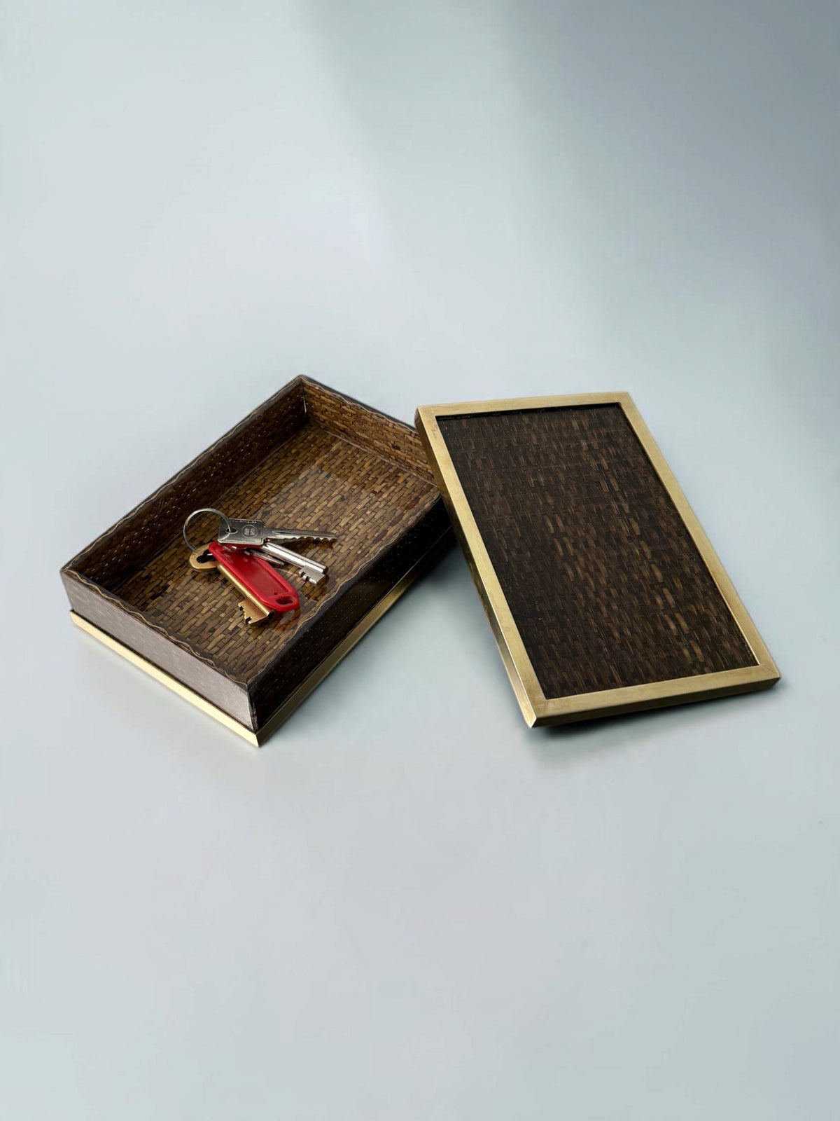 Lucite & Rattan Box,Christian Dior Style, 1970