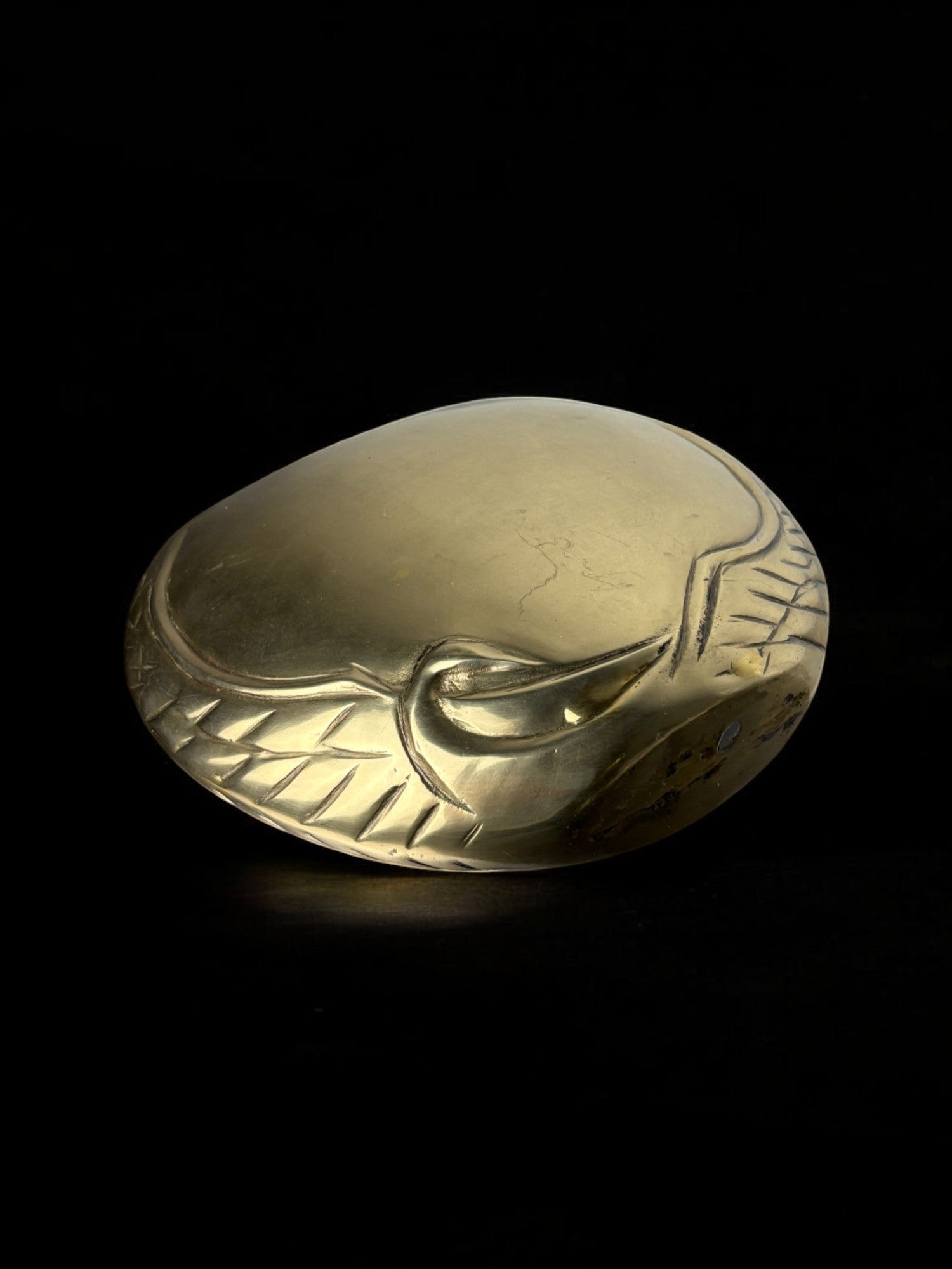 Art deco swan vase in brass, France, 1960's