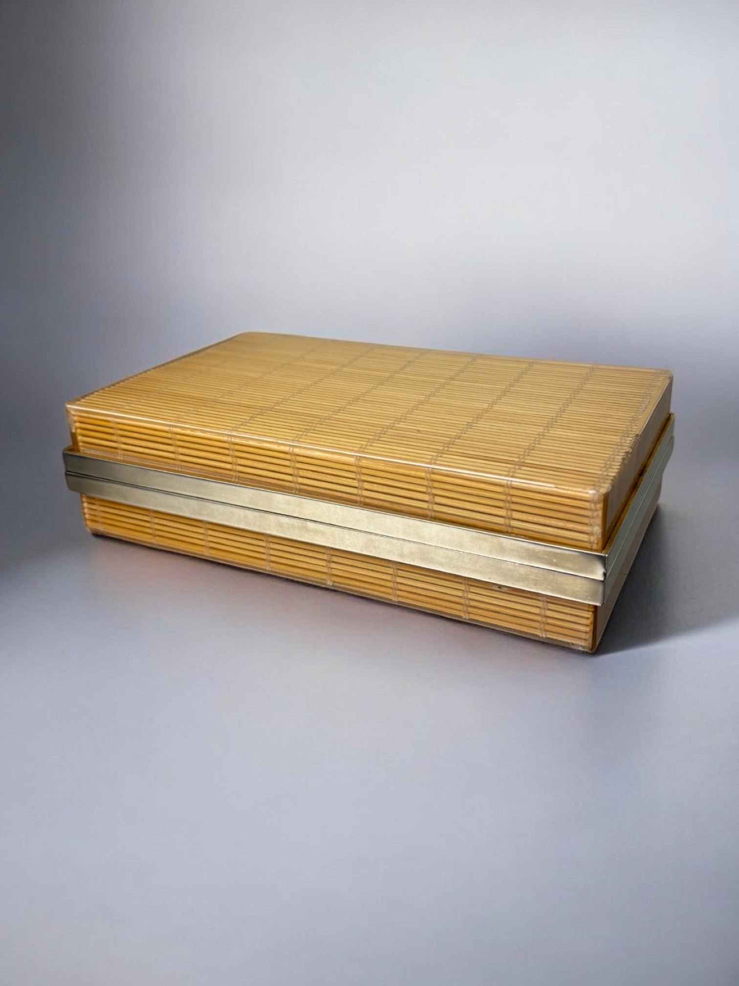 Christian Dior Style Lucite & Rattan vanity Box, 1970