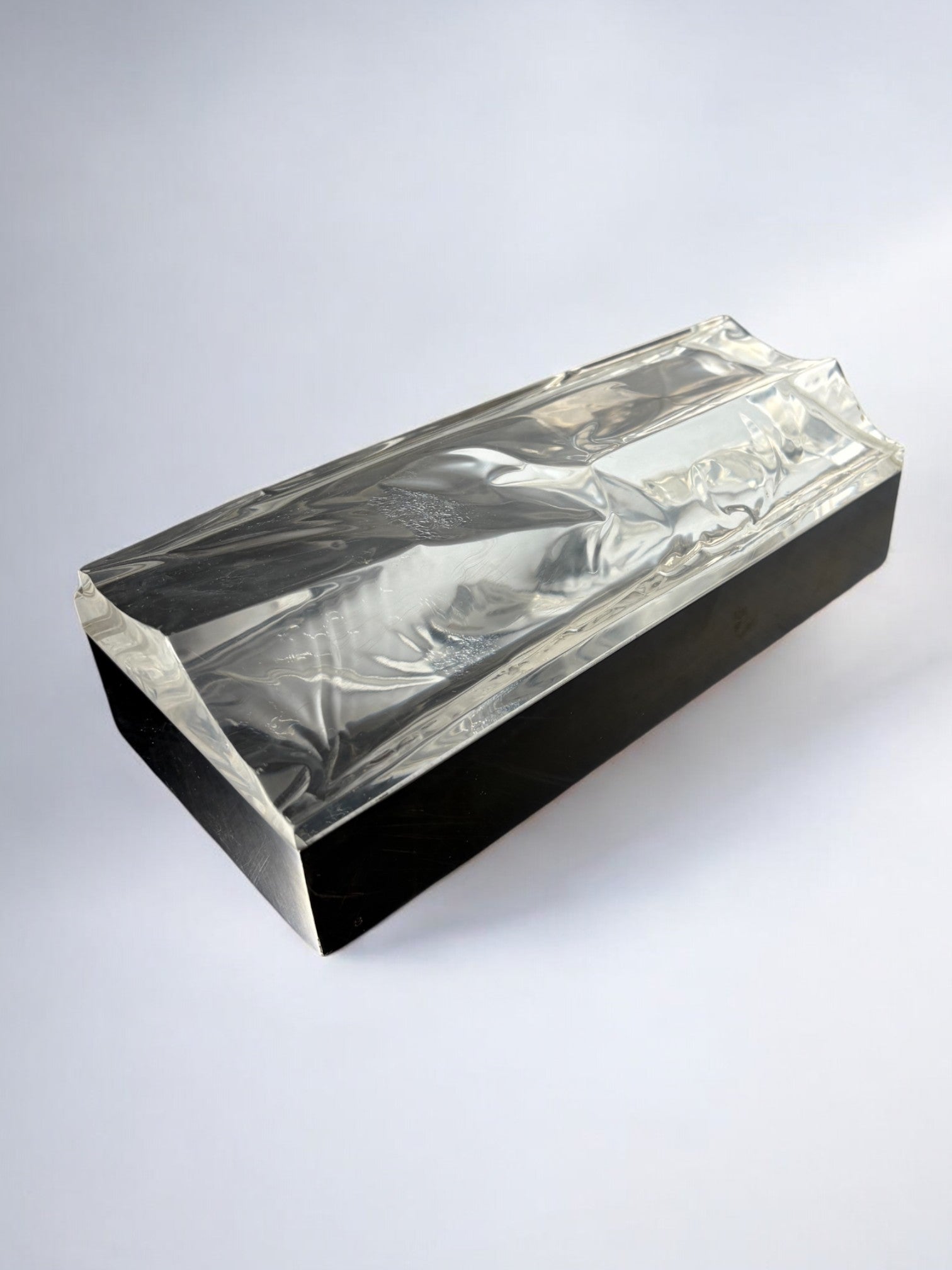 Gabriella Crespi Style Ice Effect Lucite vanity box, Italy, 1970's