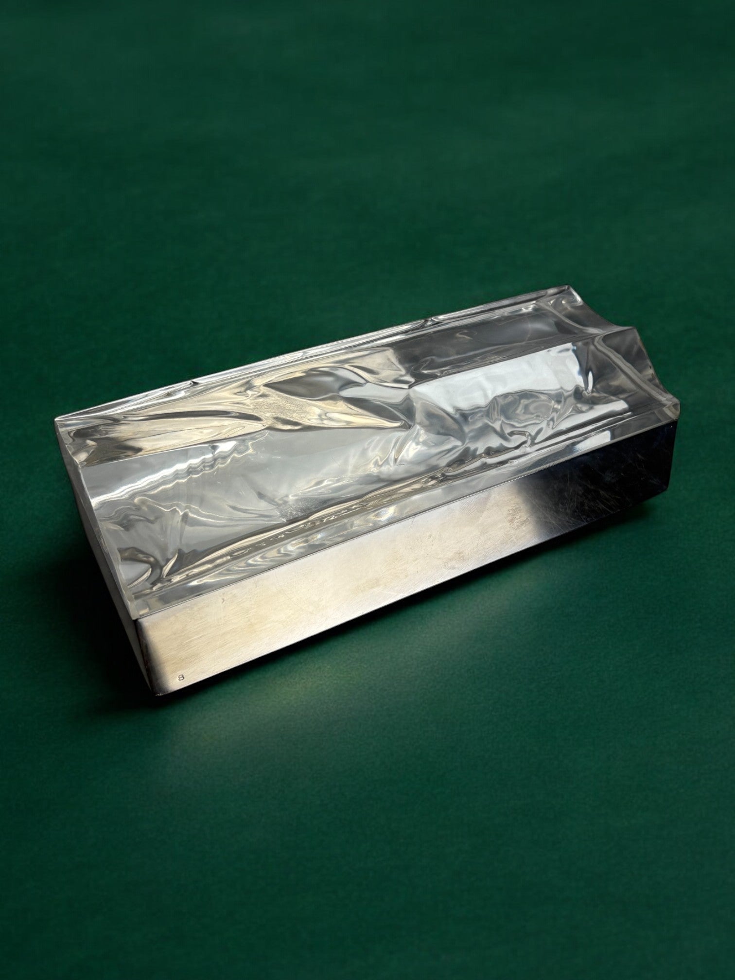 Gabriella Crespi Style Ice Effect Lucite vanity box, Italy, 1970's