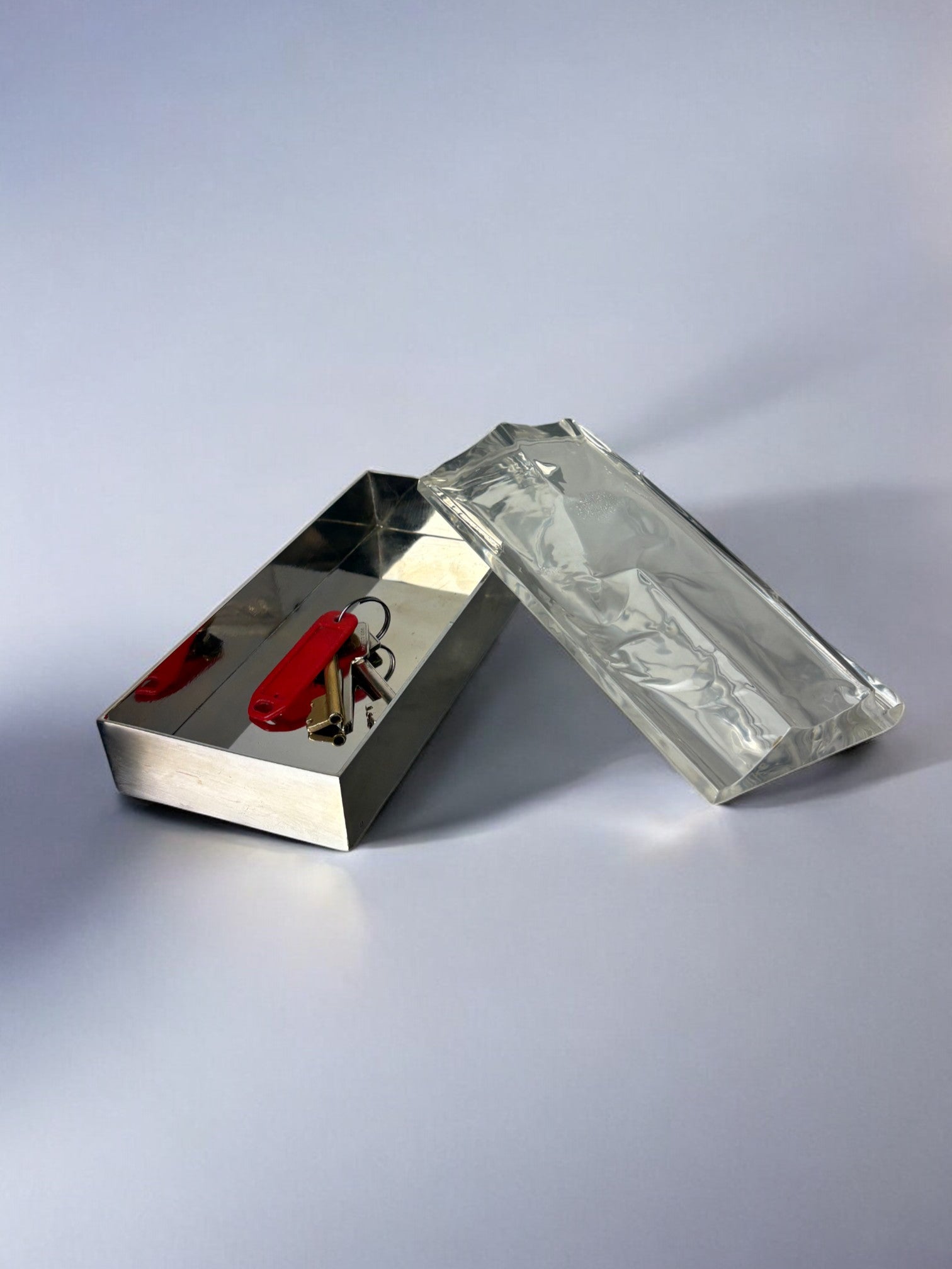 Gabriella Crespi Style Ice Effect Lucite vanity box, Italy, 1970's