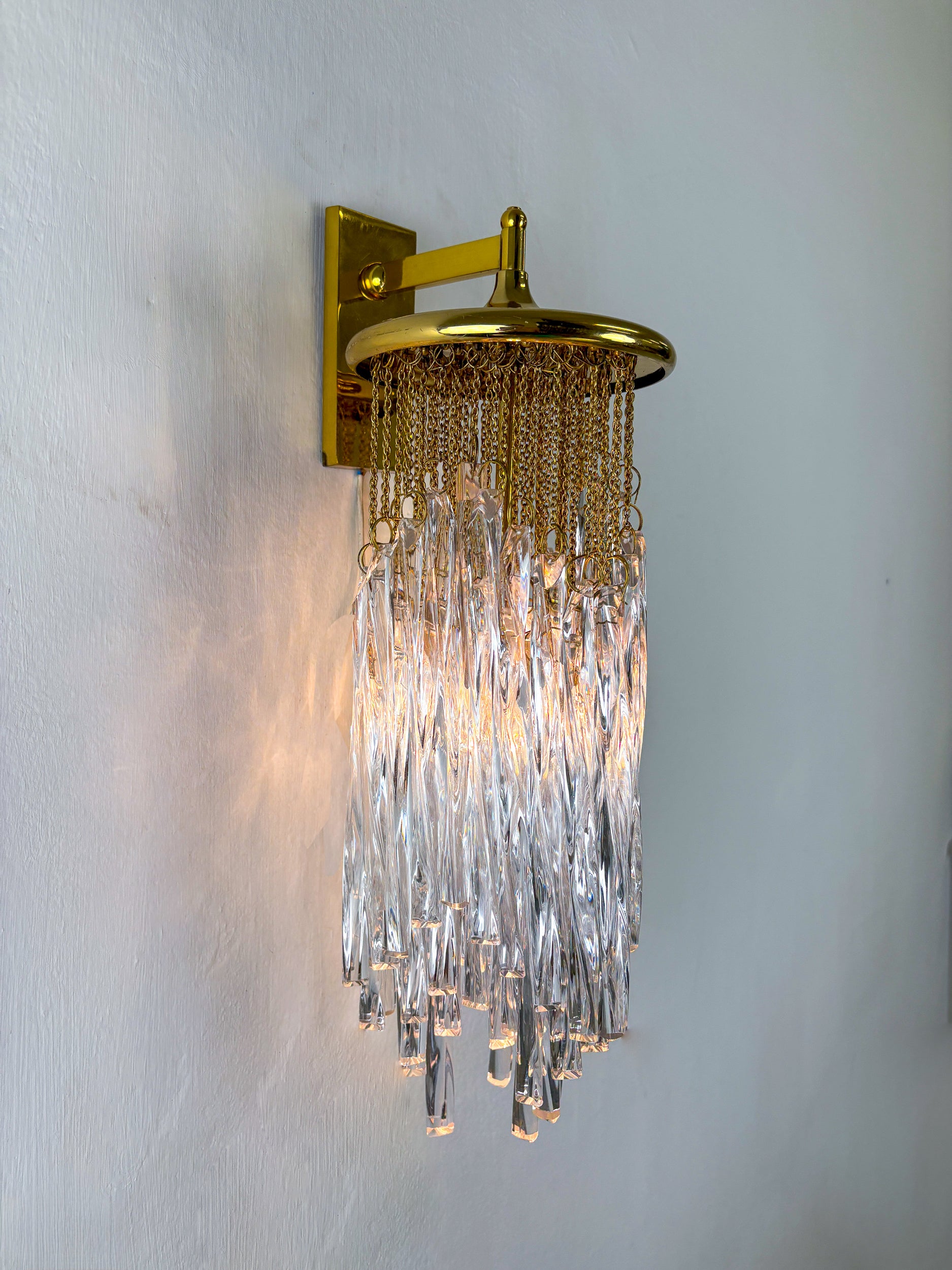 Cascade wall light by Venini, murano glass, italy, 1970's