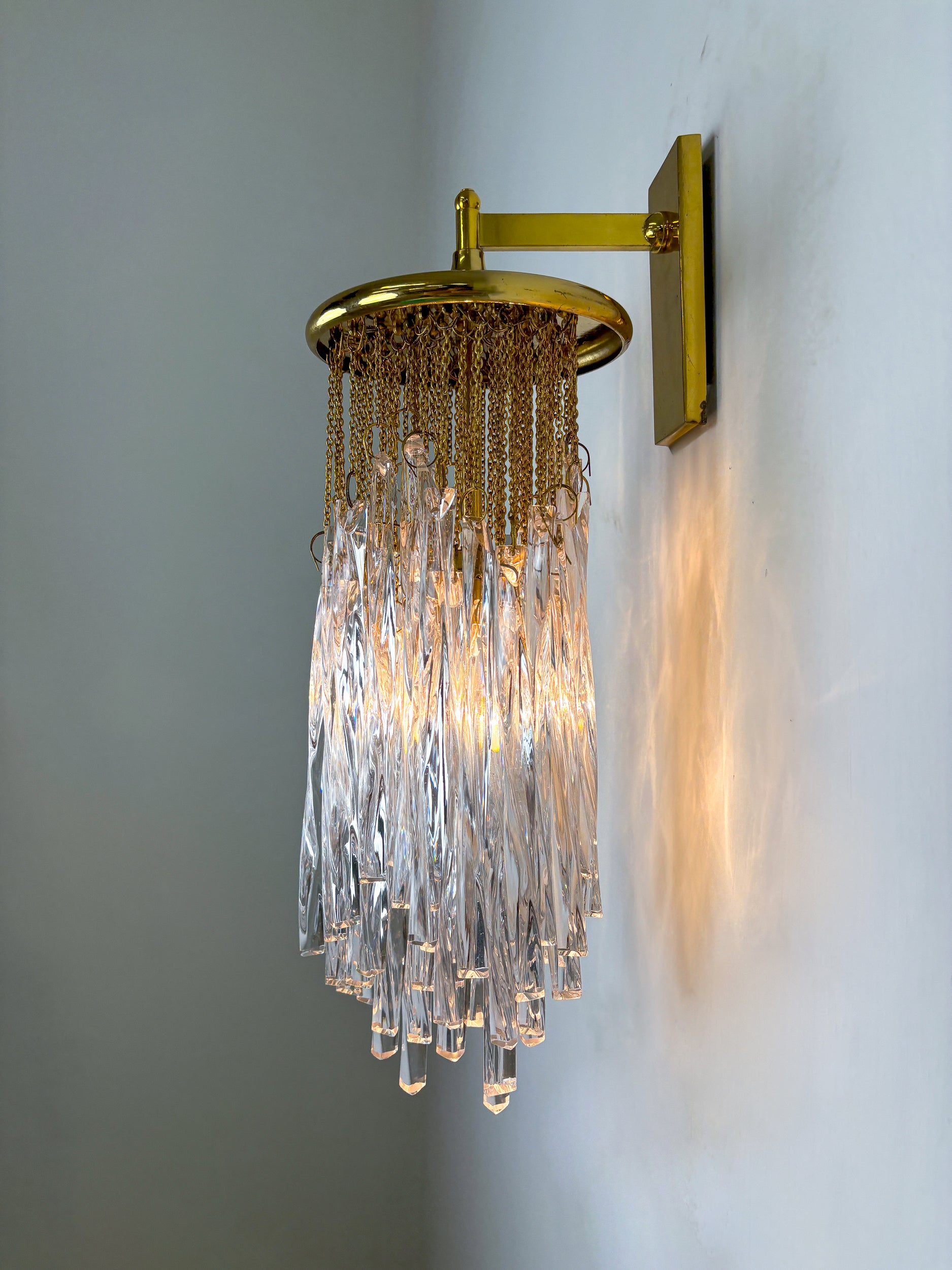 Cascade wall light by Venini, murano glass, italy, 1970's
