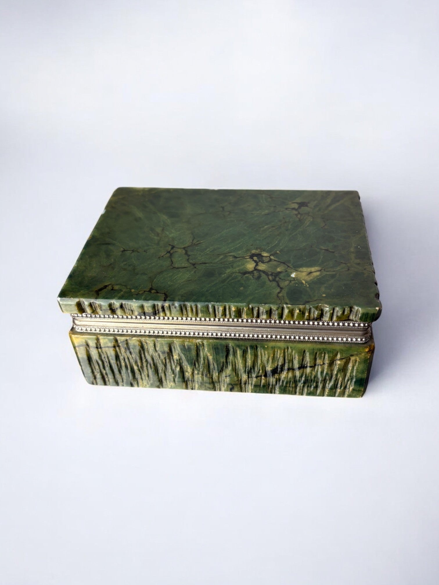 Green alabaster vanity box by Romano Bianchi, Italy, 1970's