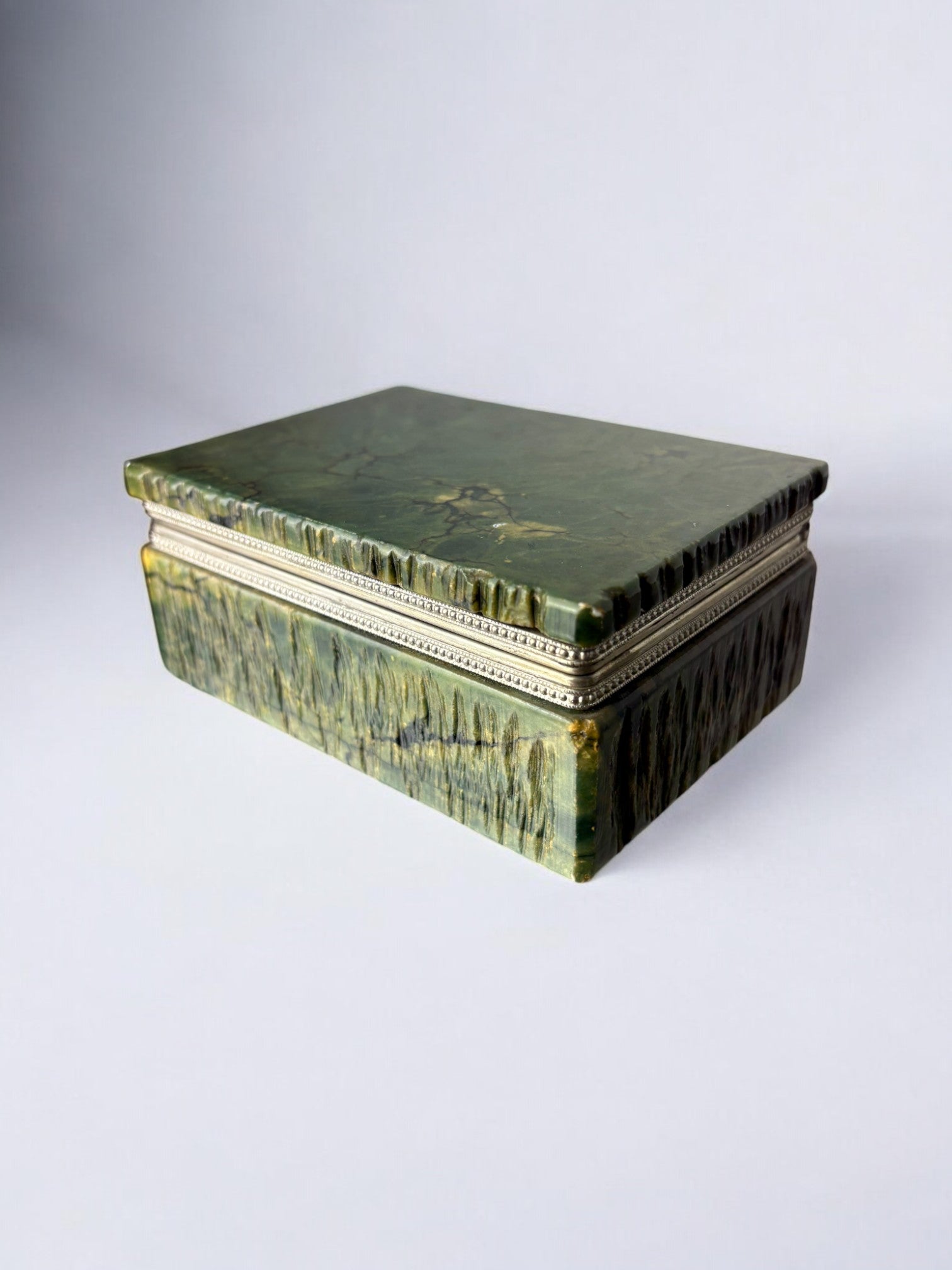 Green alabaster vanity box by Romano Bianchi, Italy, 1970's
