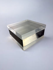 Lucite & Chromed vanity Box Gabriella Crespi Style, Italy, 1970's