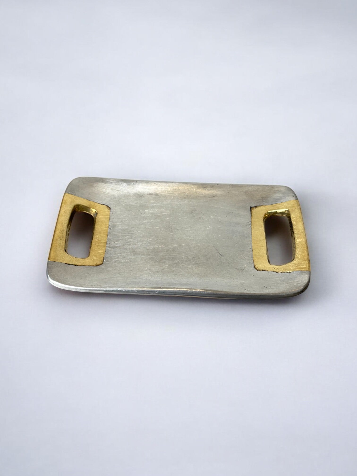 Brutalist tray by Art3, bronze and aluminum 1970, Spain