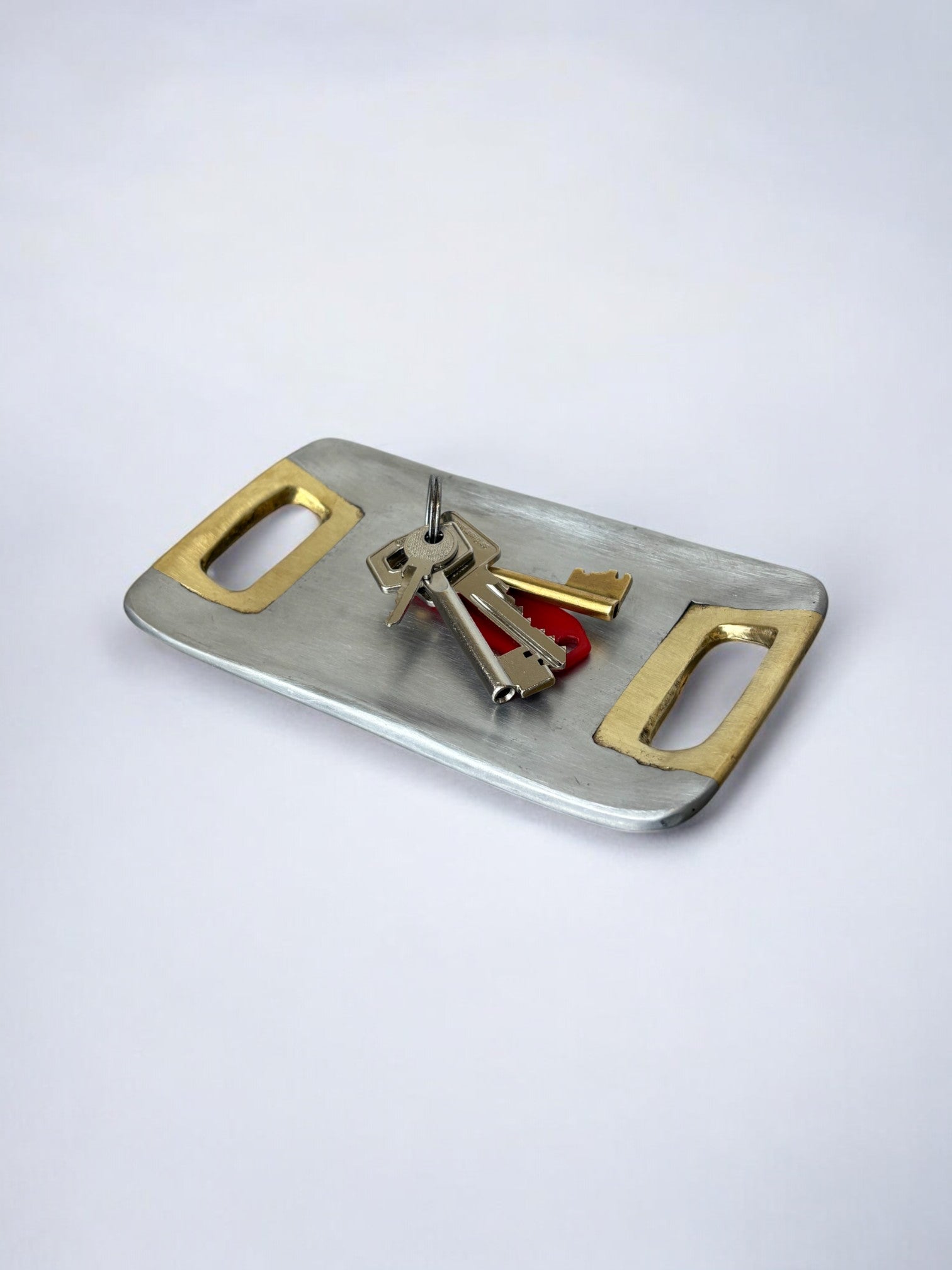 Brutalist tray by Art3, bronze and aluminum 1970, Spain