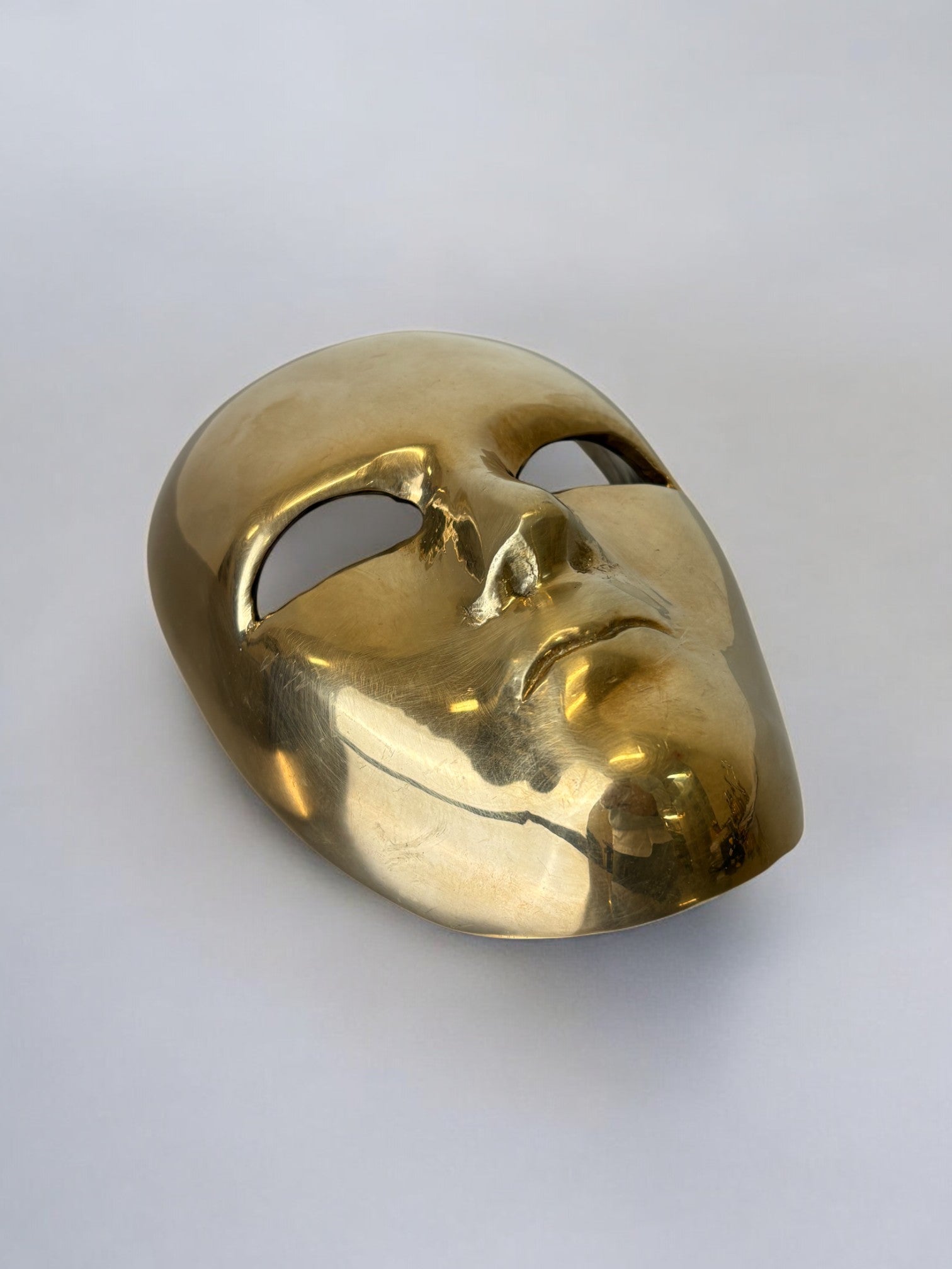 Venetian-Mask paperweight by Volare in bronze, Italy, 1980