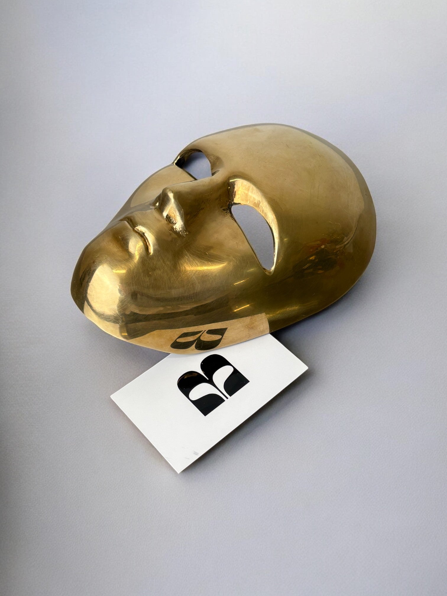 Venetian-Mask paperweight by Volare in bronze, Italy, 1980