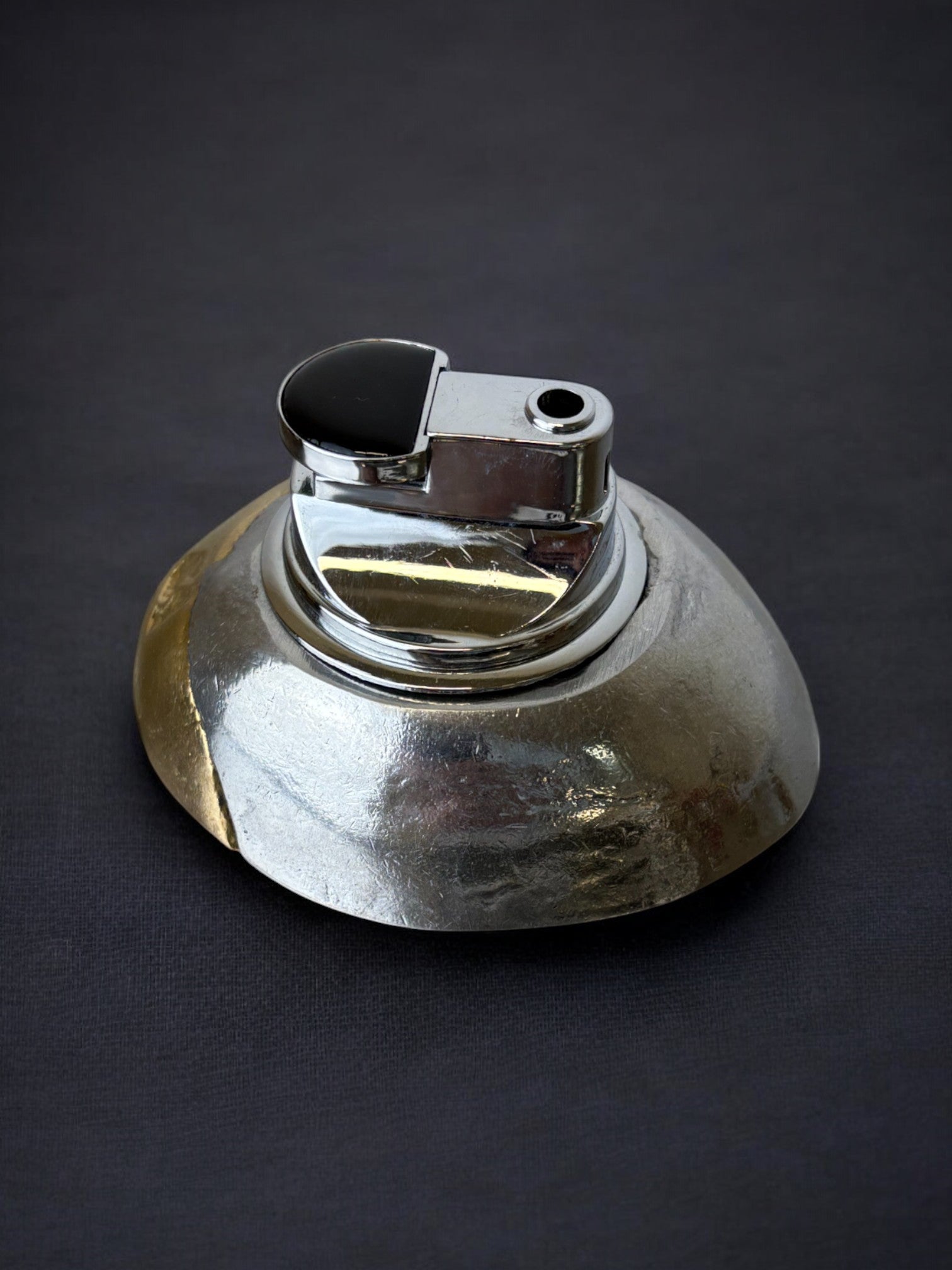 Brutalist lighter by Art3, Bronze and aluminum, Spain, 1970's