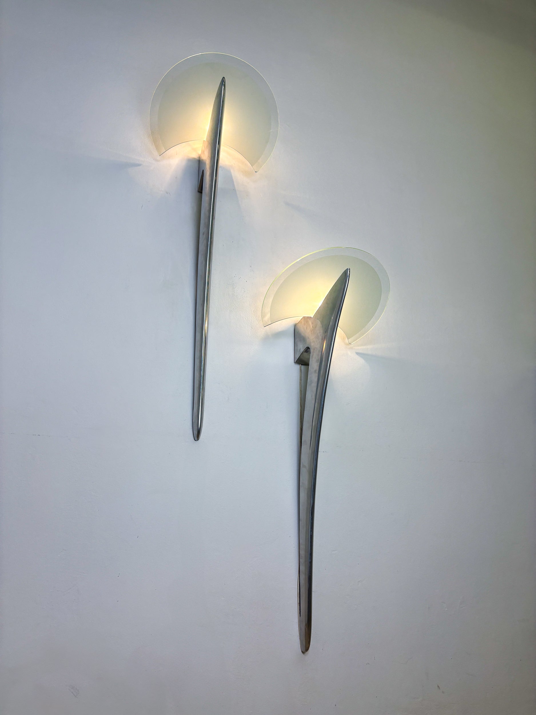 Pair of XXL "Alien" Wall Sconces by Taller Uno, Spain, 1970s