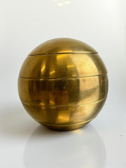 Spheric Stacked Ashtrays by Tommaso Barbi in brass, Italy, 1970's