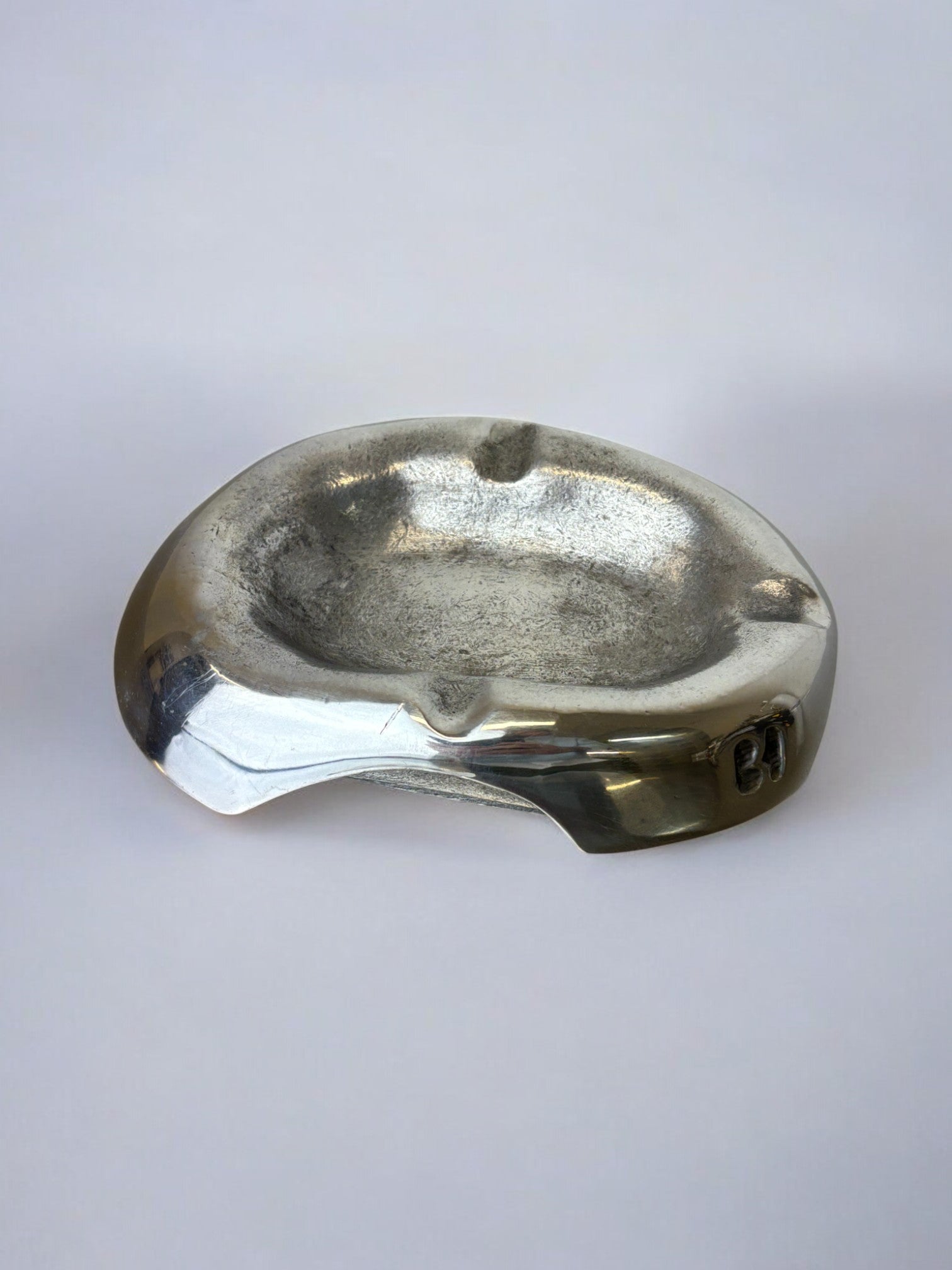 Brutalist ashtray by Art3, solid aluminium, Spain, 1970's