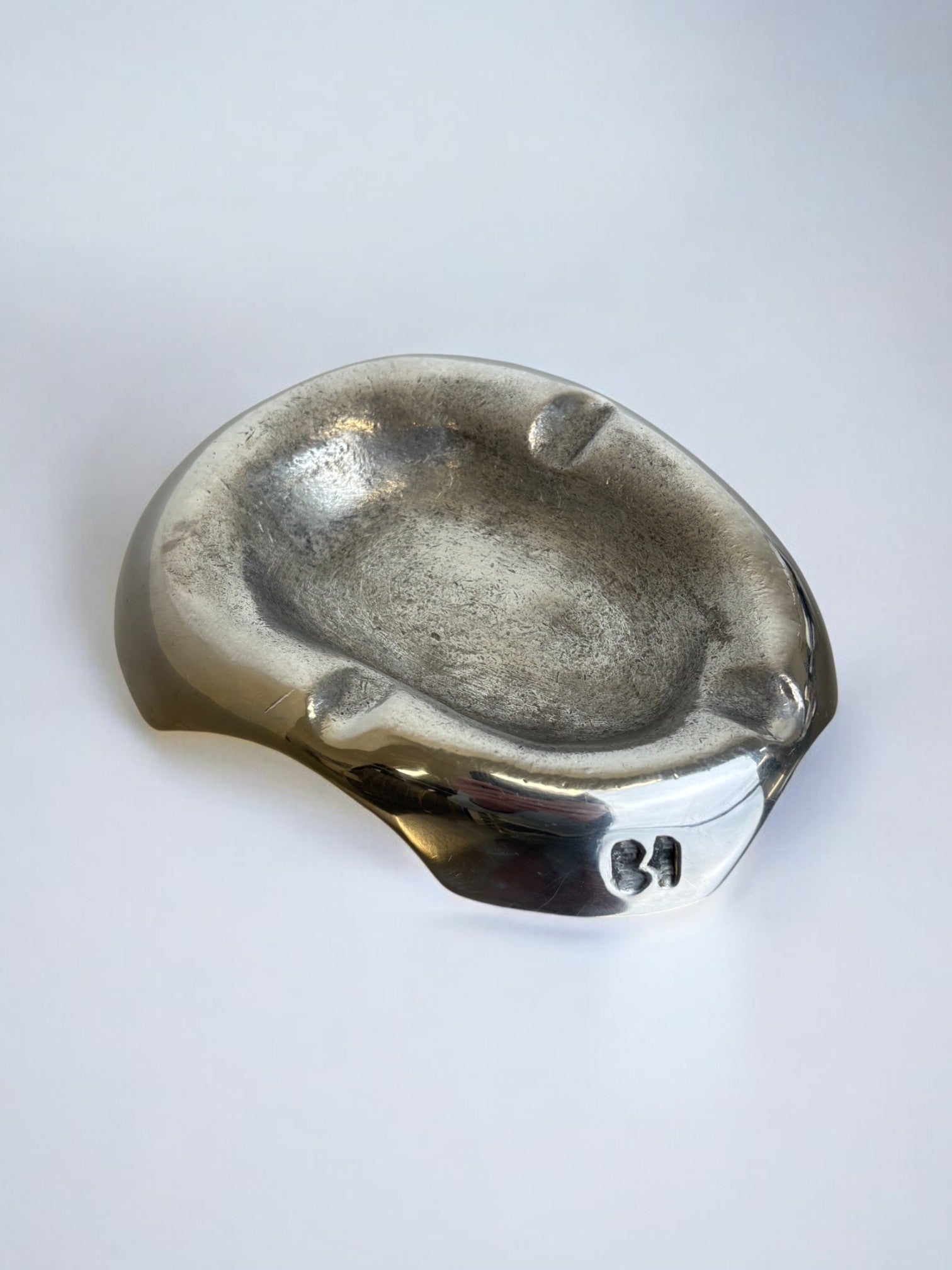 Brutalist ashtray by Art3, solid aluminium, Spain, 1970's