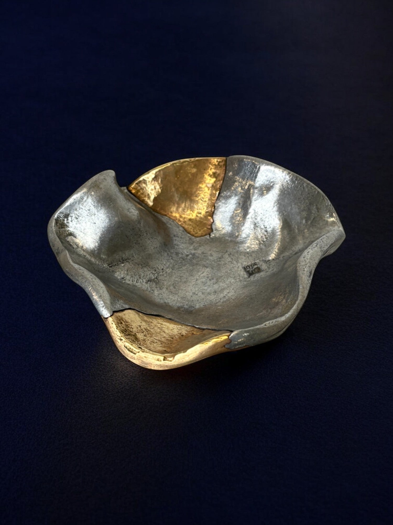 Brutalist tray by Art3, in Brass, Spain  1980's