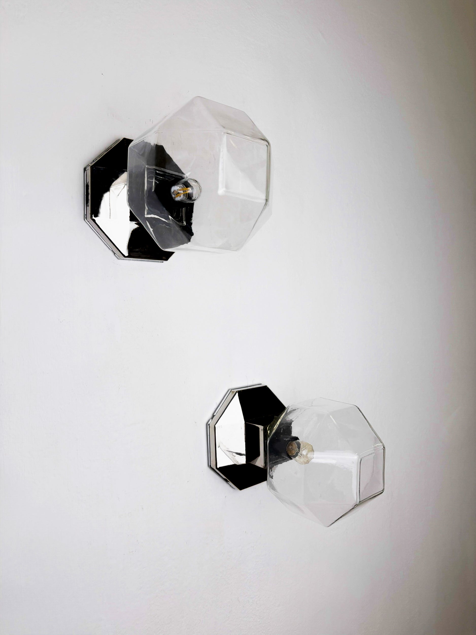 Pair of Motoko Ishii Wall or Flush Mount Lights for Staff Leuchten, Germany, 1970s