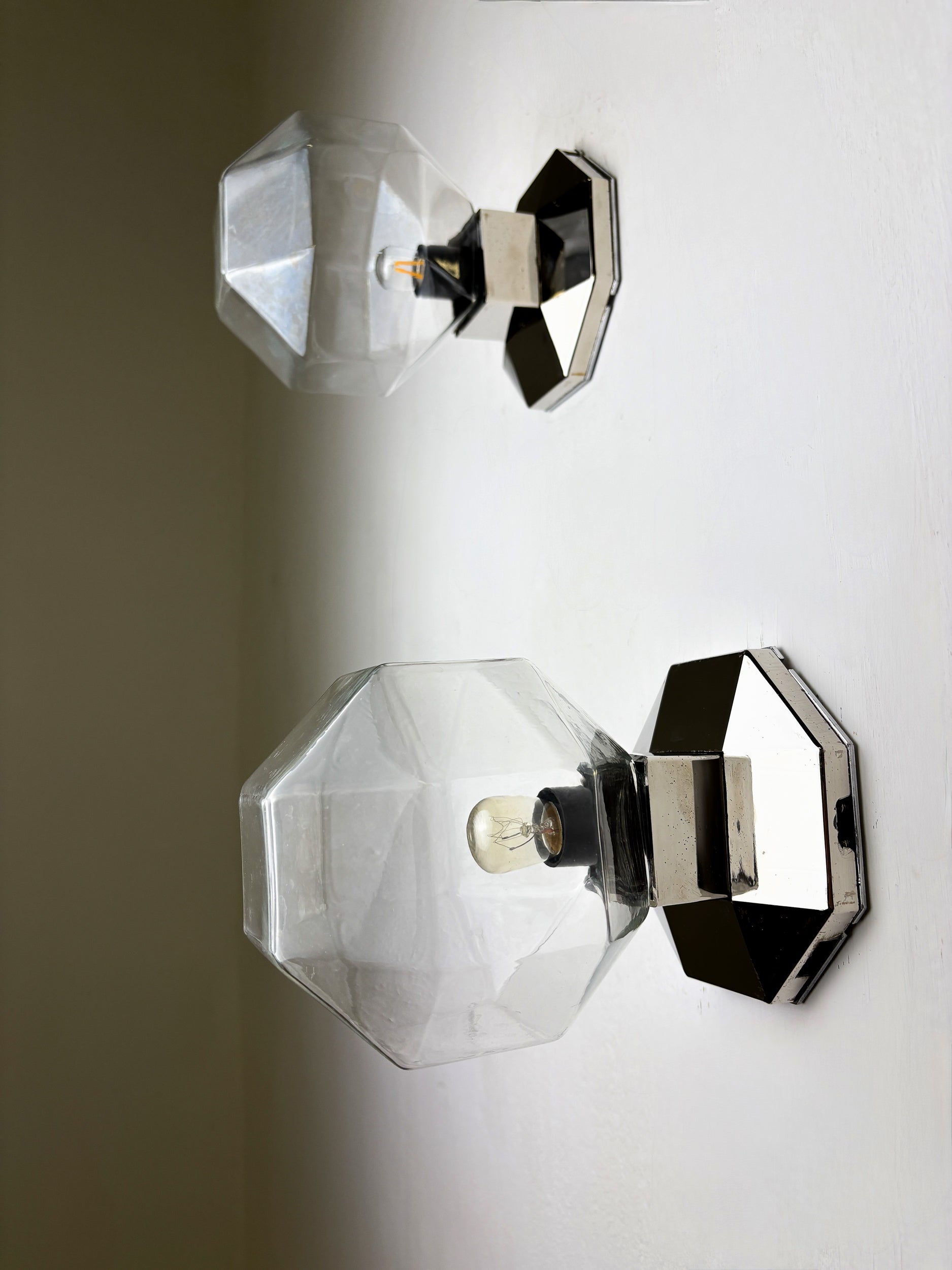 Pair of Motoko Ishii Wall or Flush Mount Lights for Staff Leuchten, Germany, 1970s