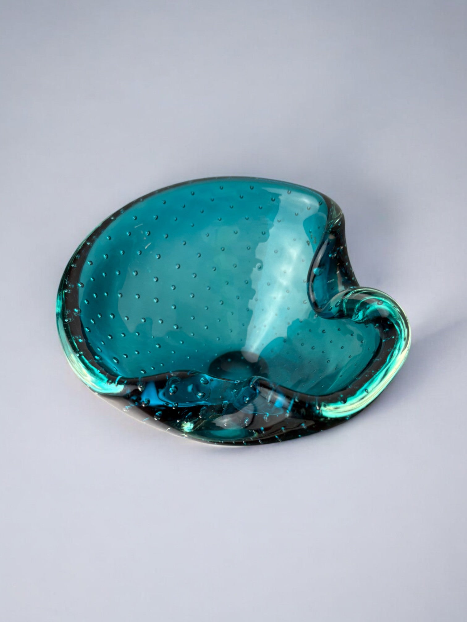 Blue Bubbles ashtray by Seguso, Murano glass, Italy, 1970's