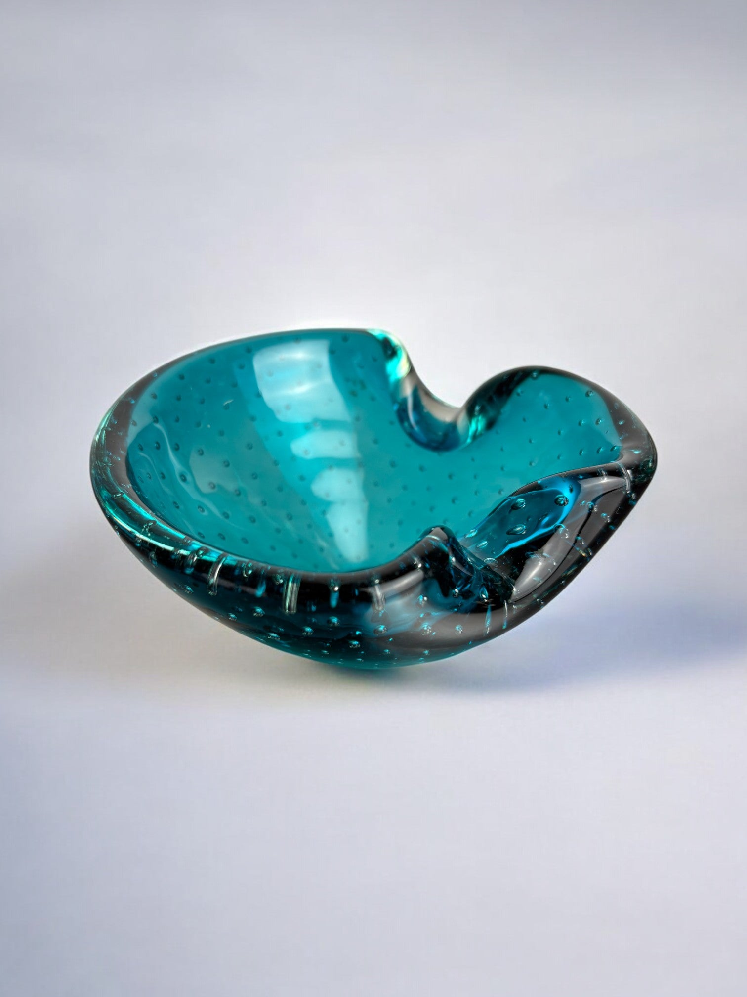Blue Bubbles ashtray by Seguso, Murano glass, Italy, 1970's