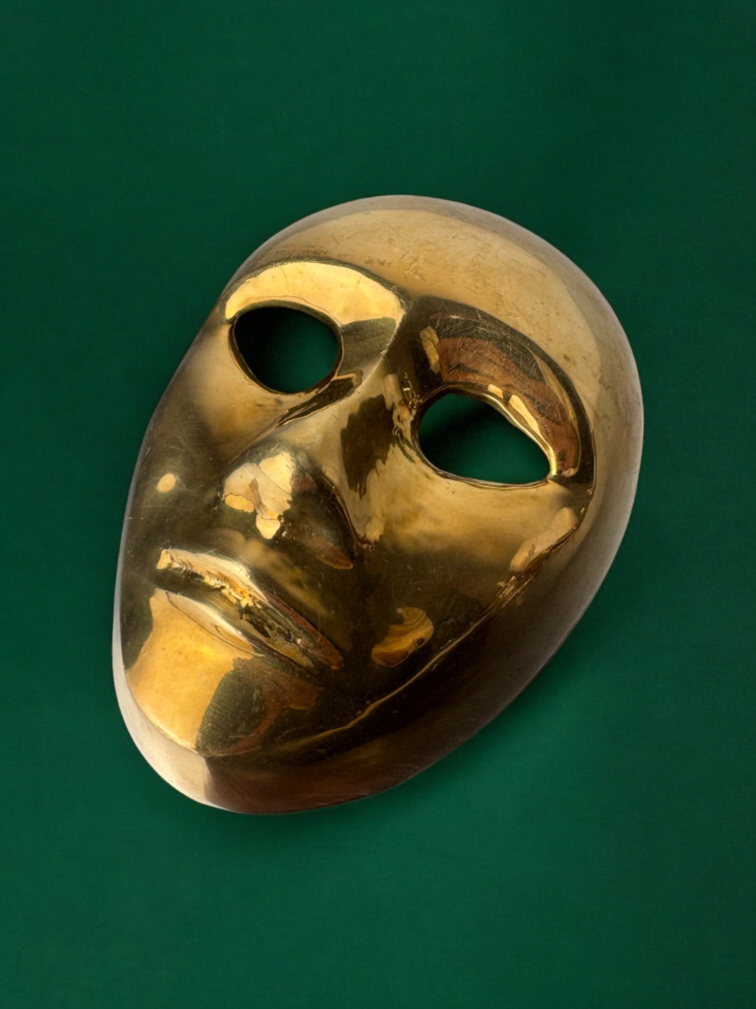 Venetian-Mask paperweight by Volare in bronze, Italy, 1980s
