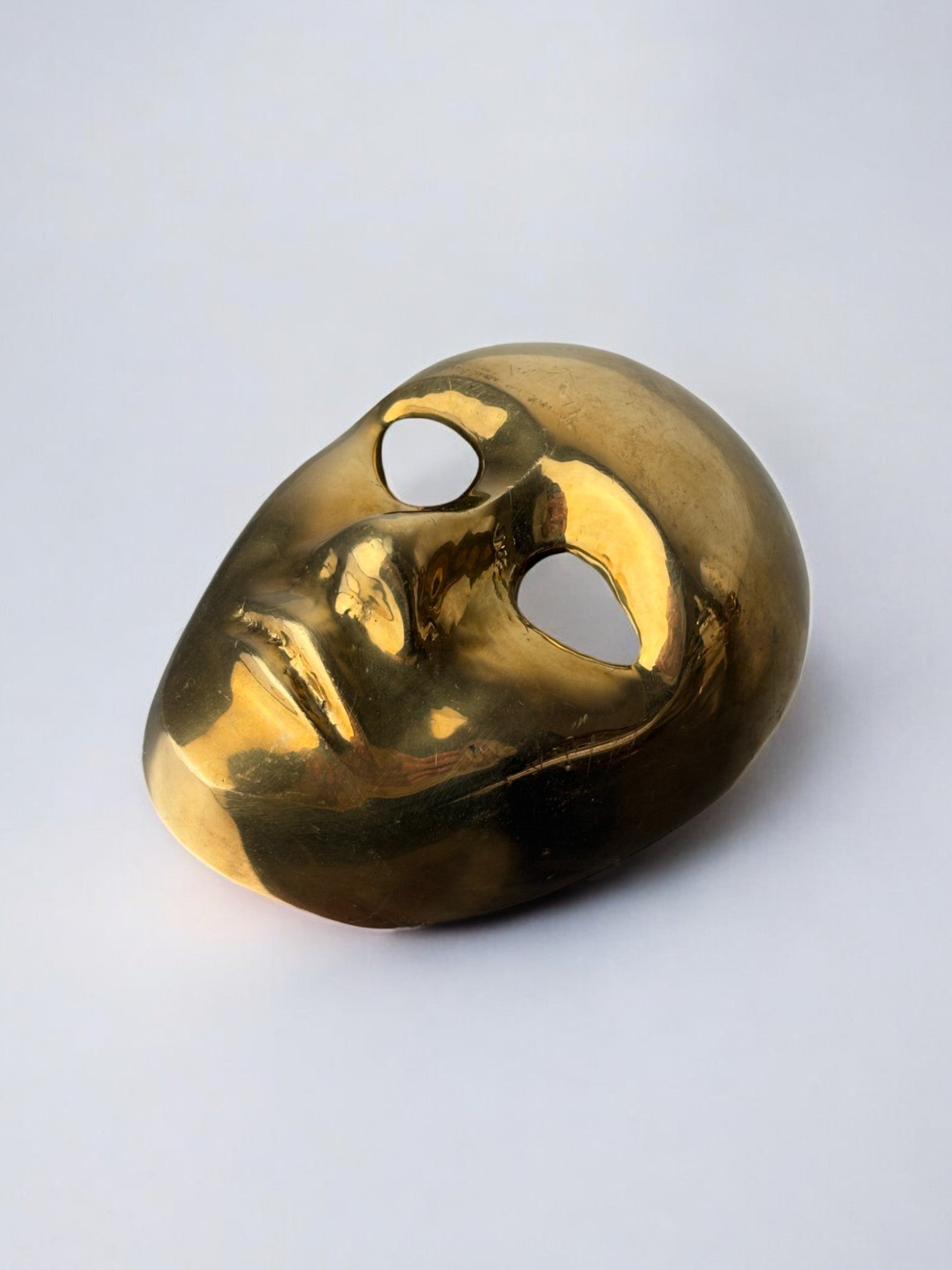 Venetian-Mask paperweight by Volare in bronze, Italy, 1980s