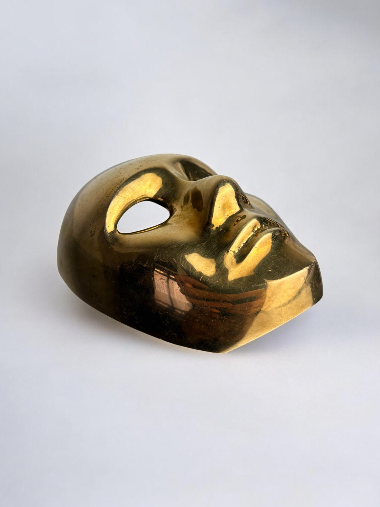 Venetian-Mask paperweight by Volare in bronze, Italy, 1980s