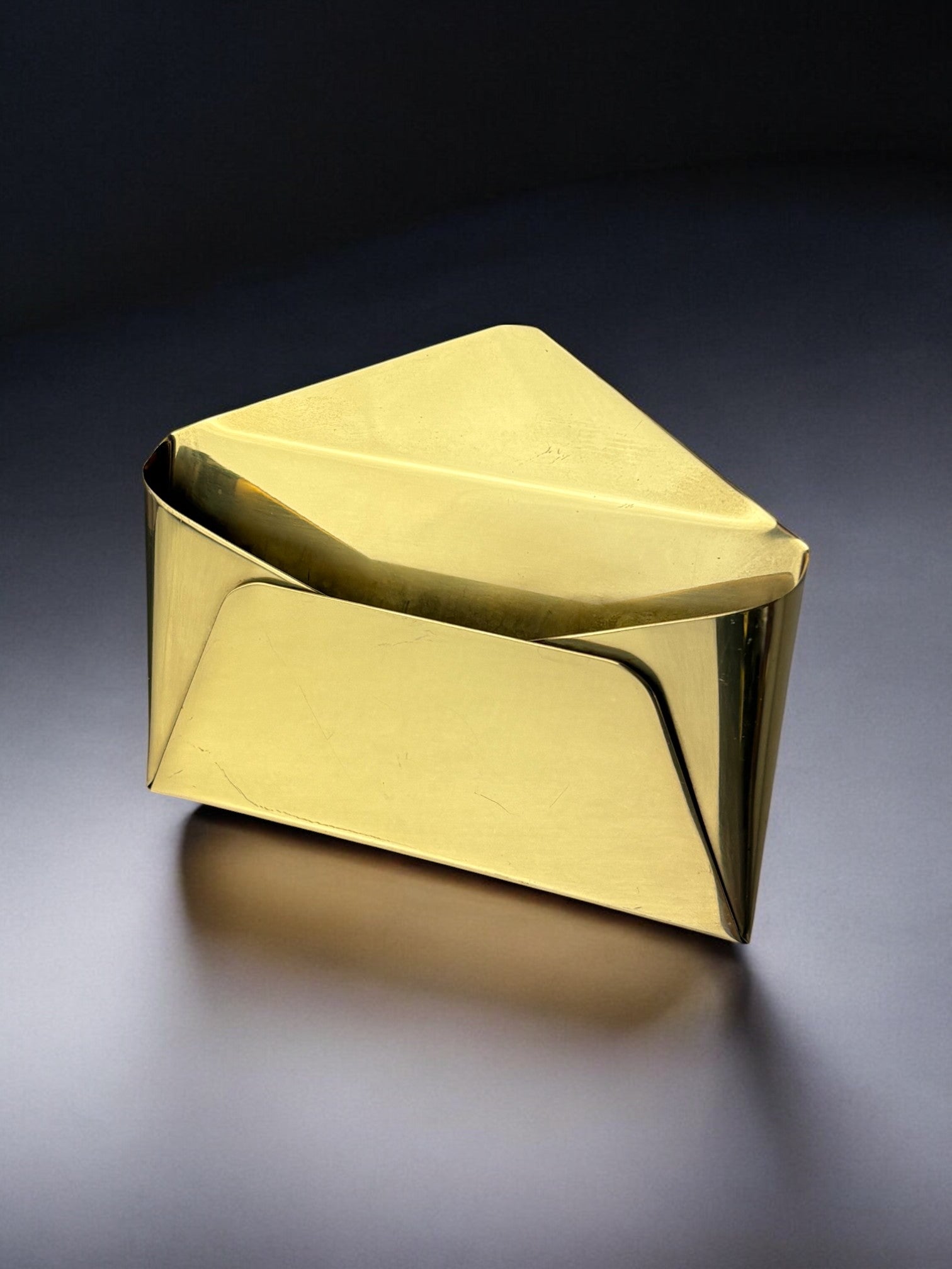 Envelope-Style Visit Card Holder in brass, Italy, 1980's