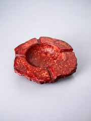 Red Faux alabaster ashtray by Romano Bianchi, Italy, 1970's