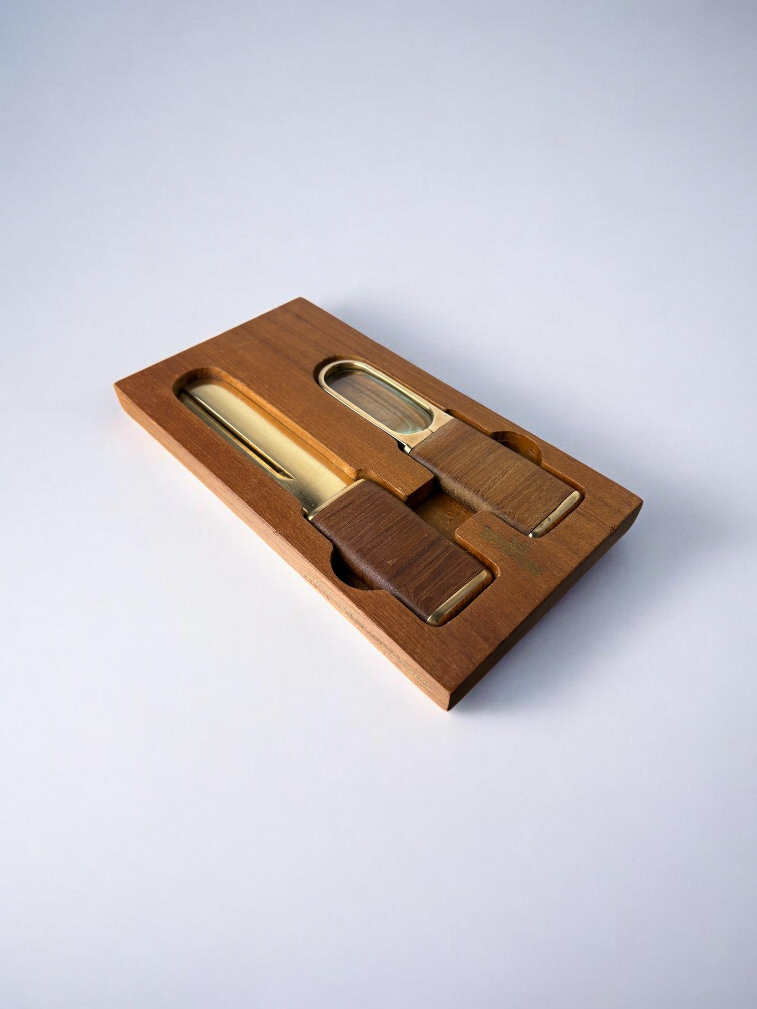Brutalist Desk set by Artespana, Wood & Bronze, Spain, 1970's