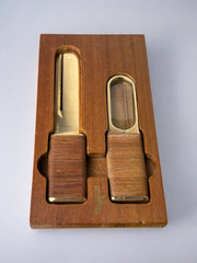 Brutalist Desk set by Artespana, Wood & Bronze, Spain, 1970's