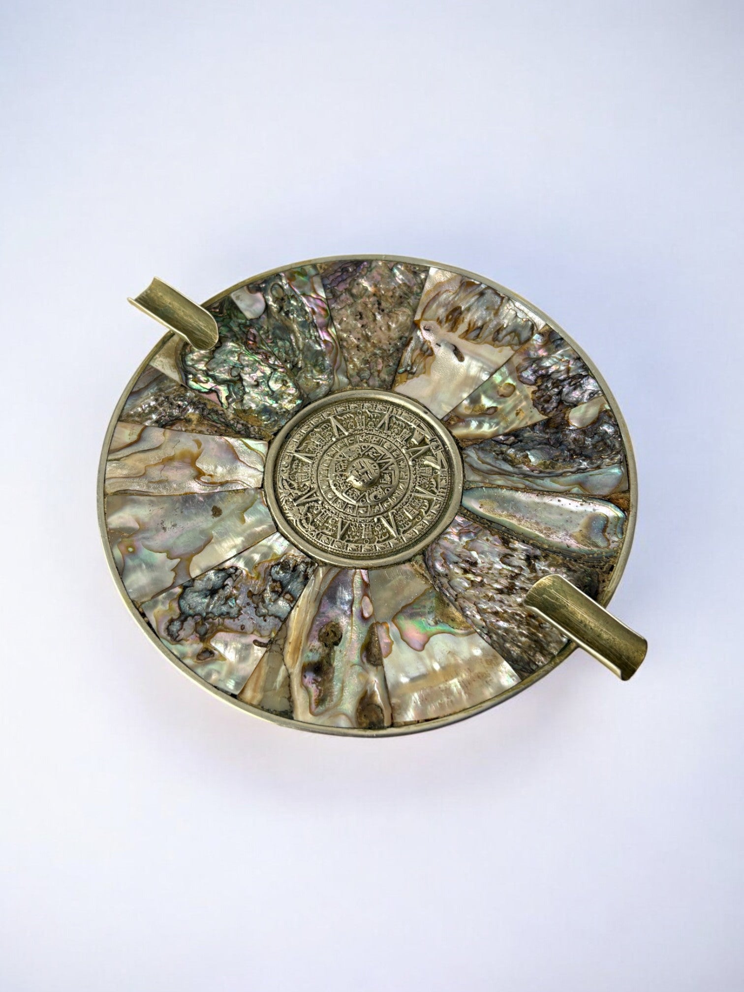 Abalone shell & alpaca Ashtray, Mexico, 1970's