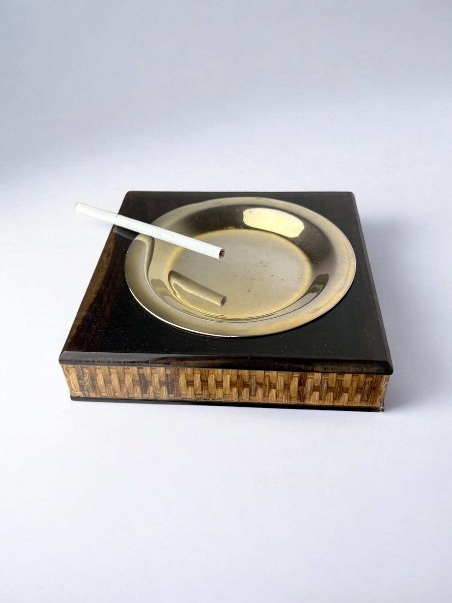 Lucite & Rattan Astray, Christian Dior Style, circa 1970's