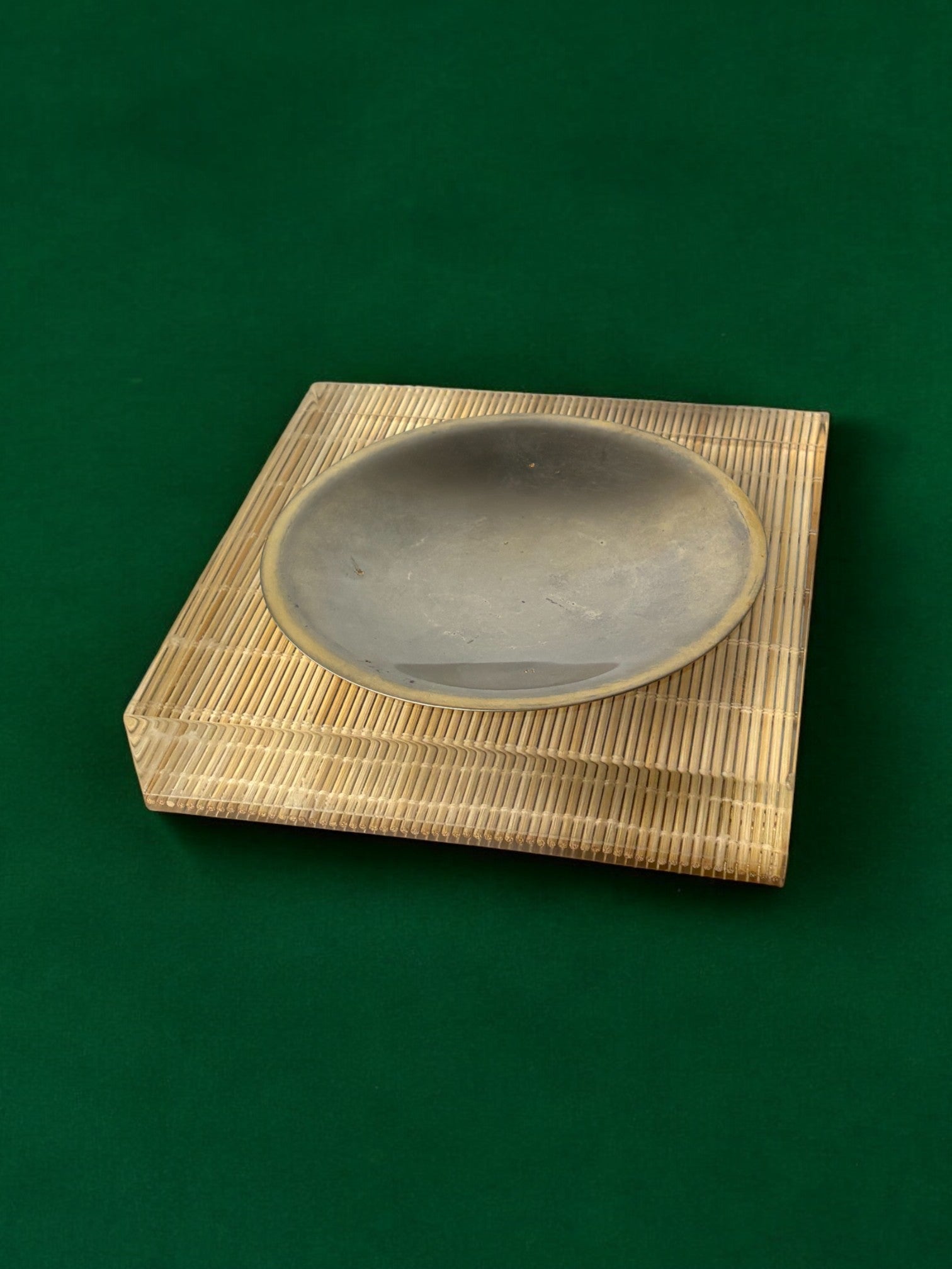 Lucite & Rattan Astray, Christian Dior Style, circa 1970