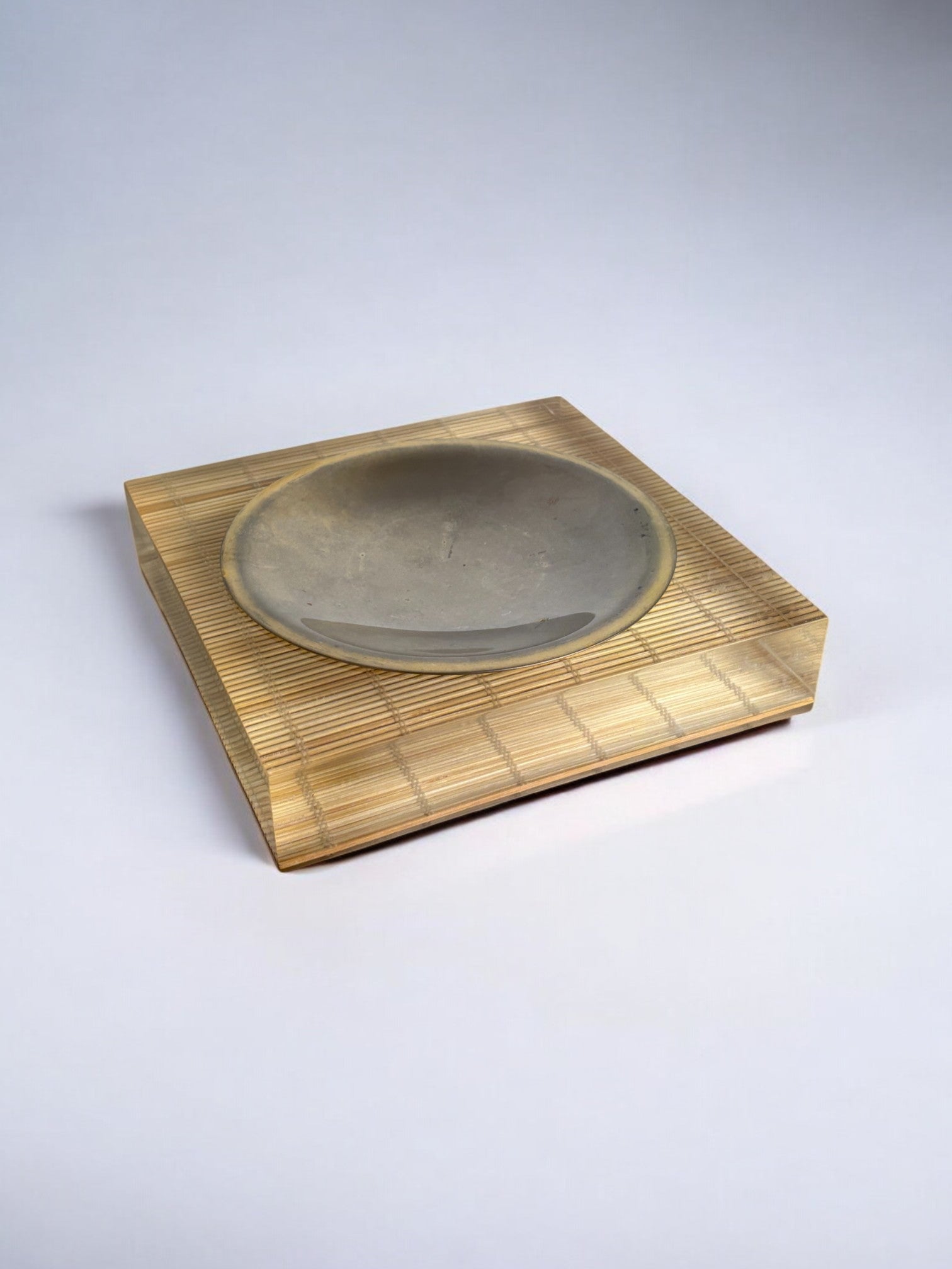 Lucite & Rattan Astray, Christian Dior Style, circa 1970
