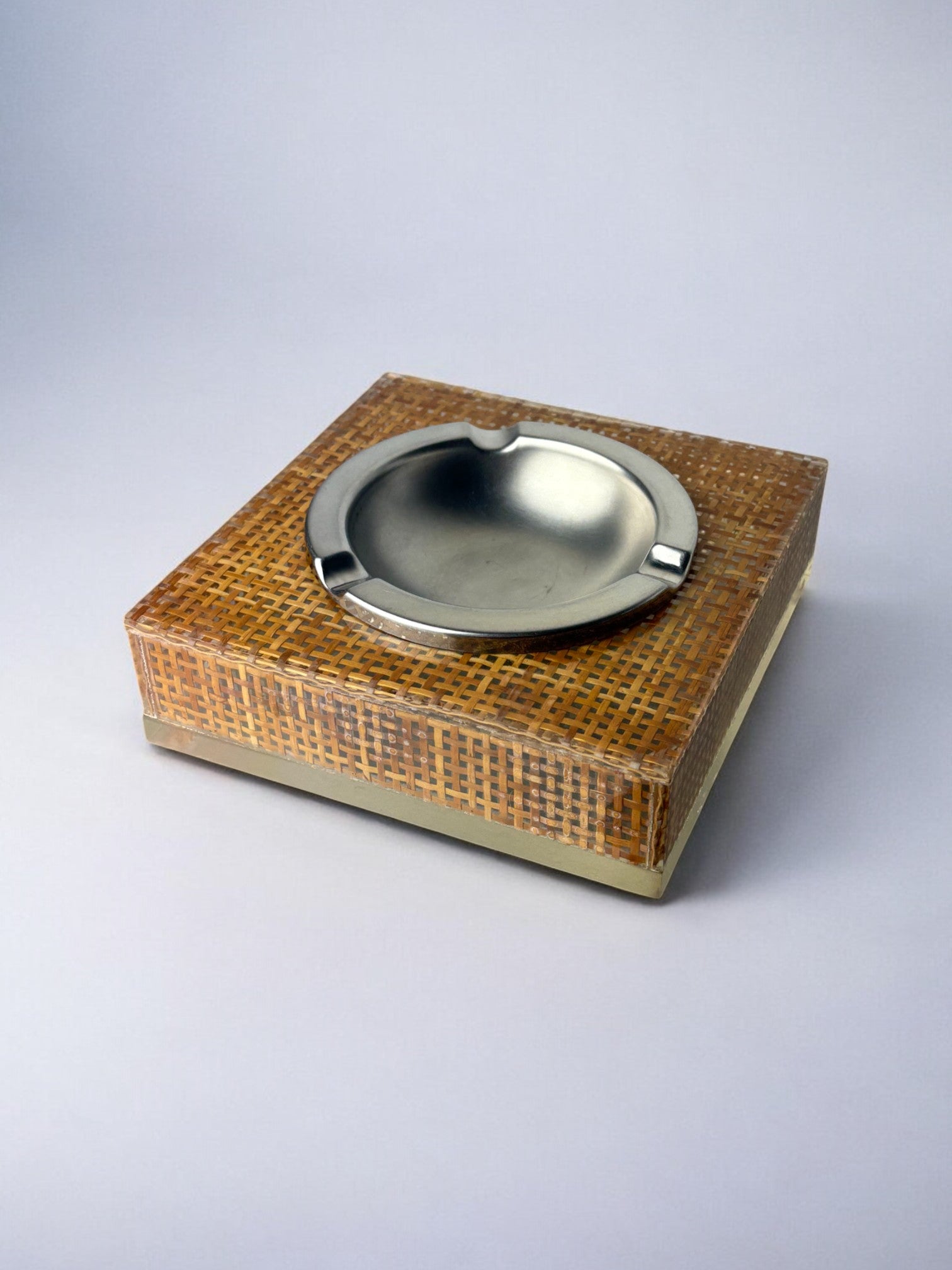 Christian Dior Style Lucite & Rattan Astray, 1970's