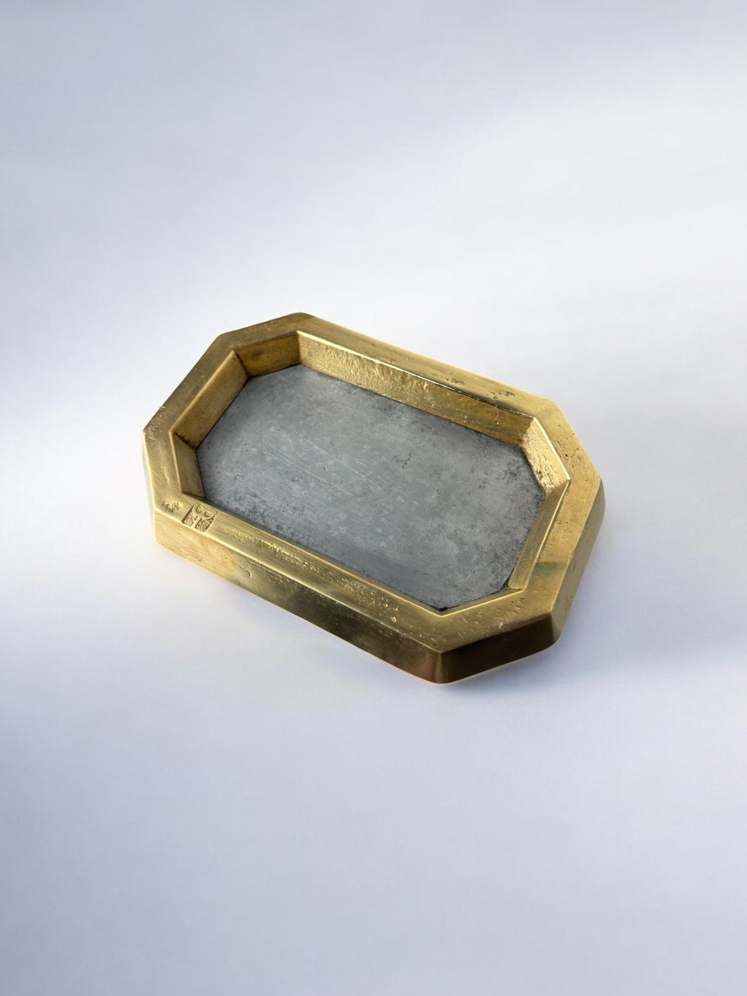 Brutalist ashtray by David Marshall, bronze and brass, Spain, 1970
