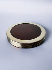 Faux Tortoise Shell Dior style bottle coasters, set of 3, Italy, 1970's