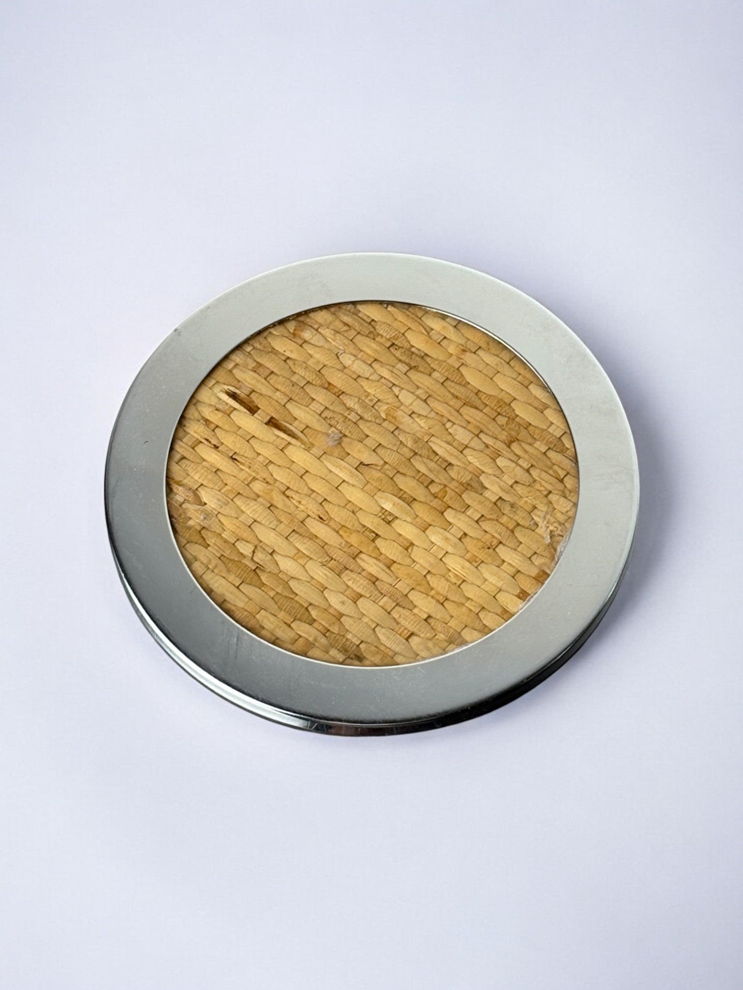 Christian Dior Style Lucite & Rattan Bottle coaster, Italy, 1970's