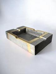 Brutalist ashtray by David Marshall in bronze, 1970's