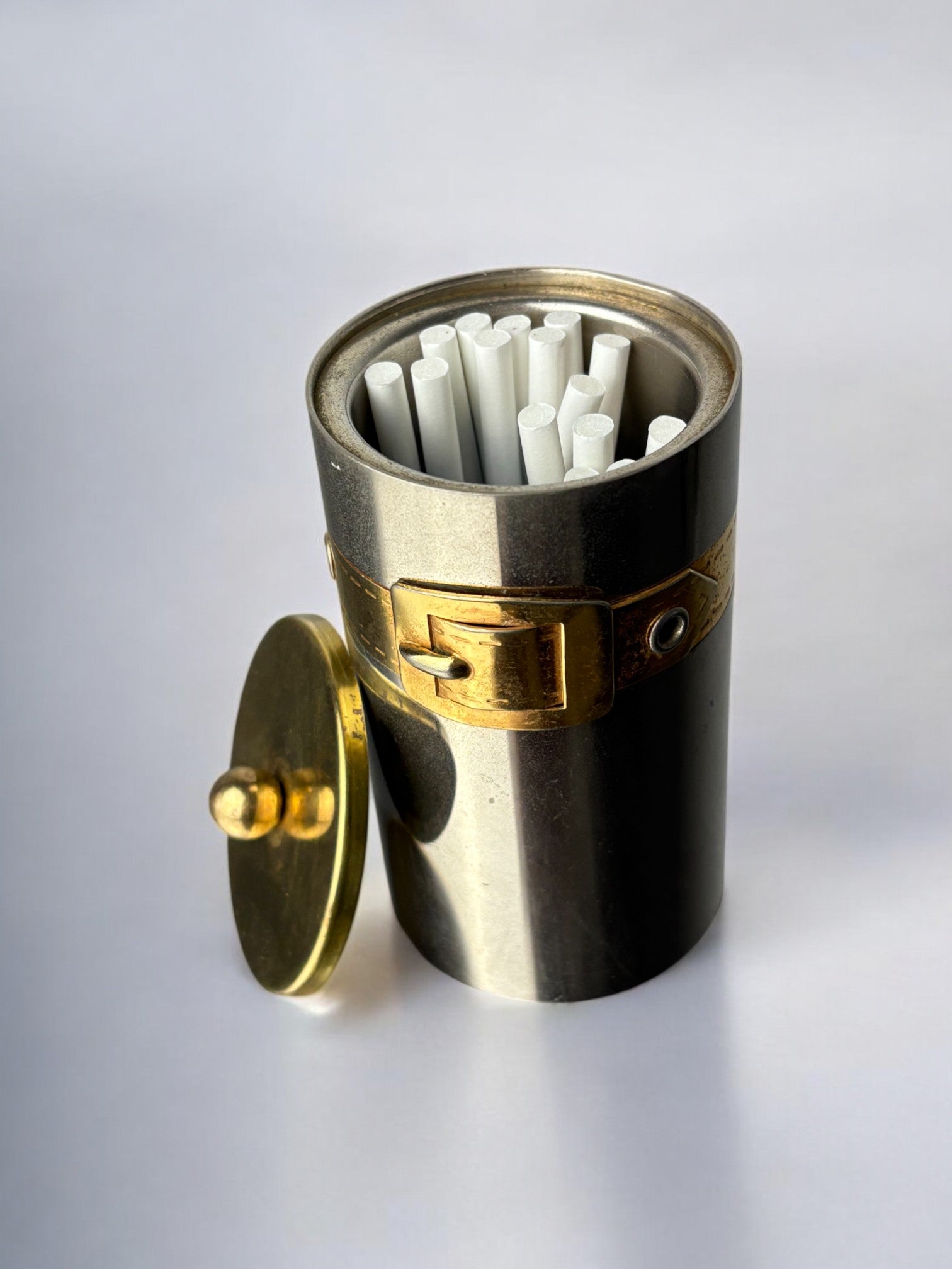 Maria Pergay's style Belt Buckle cigarette box, France, 1970's