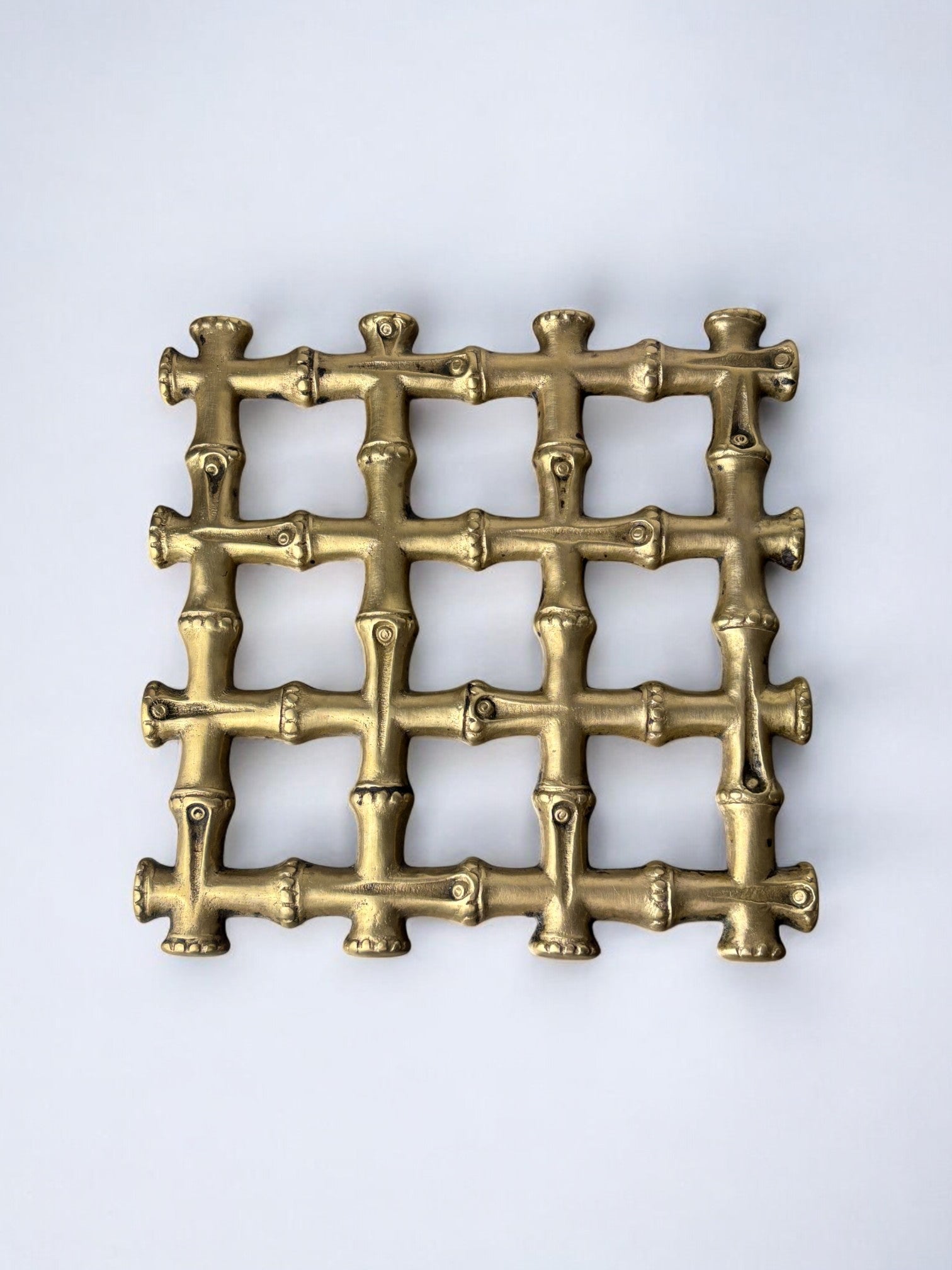 Faux bamboo trivet in bronze, Italy, 1970's