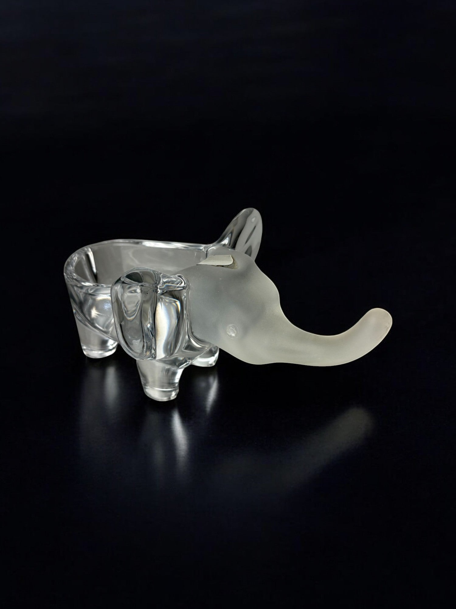 Elephant ashtray in Murano glass and silver piece, Italy, 1970's
