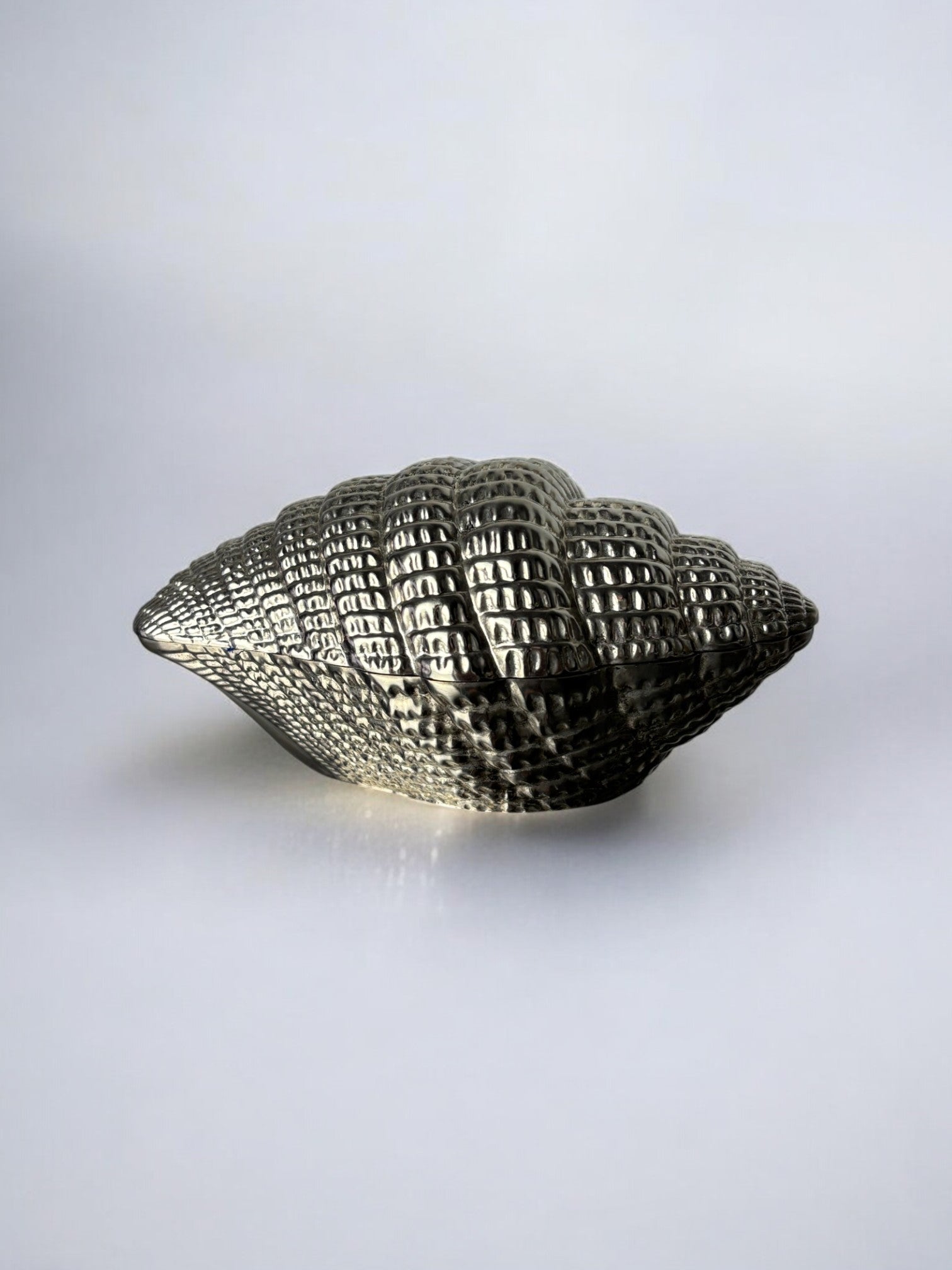 Shell jewelry box, silver plated, Italy, 1970's